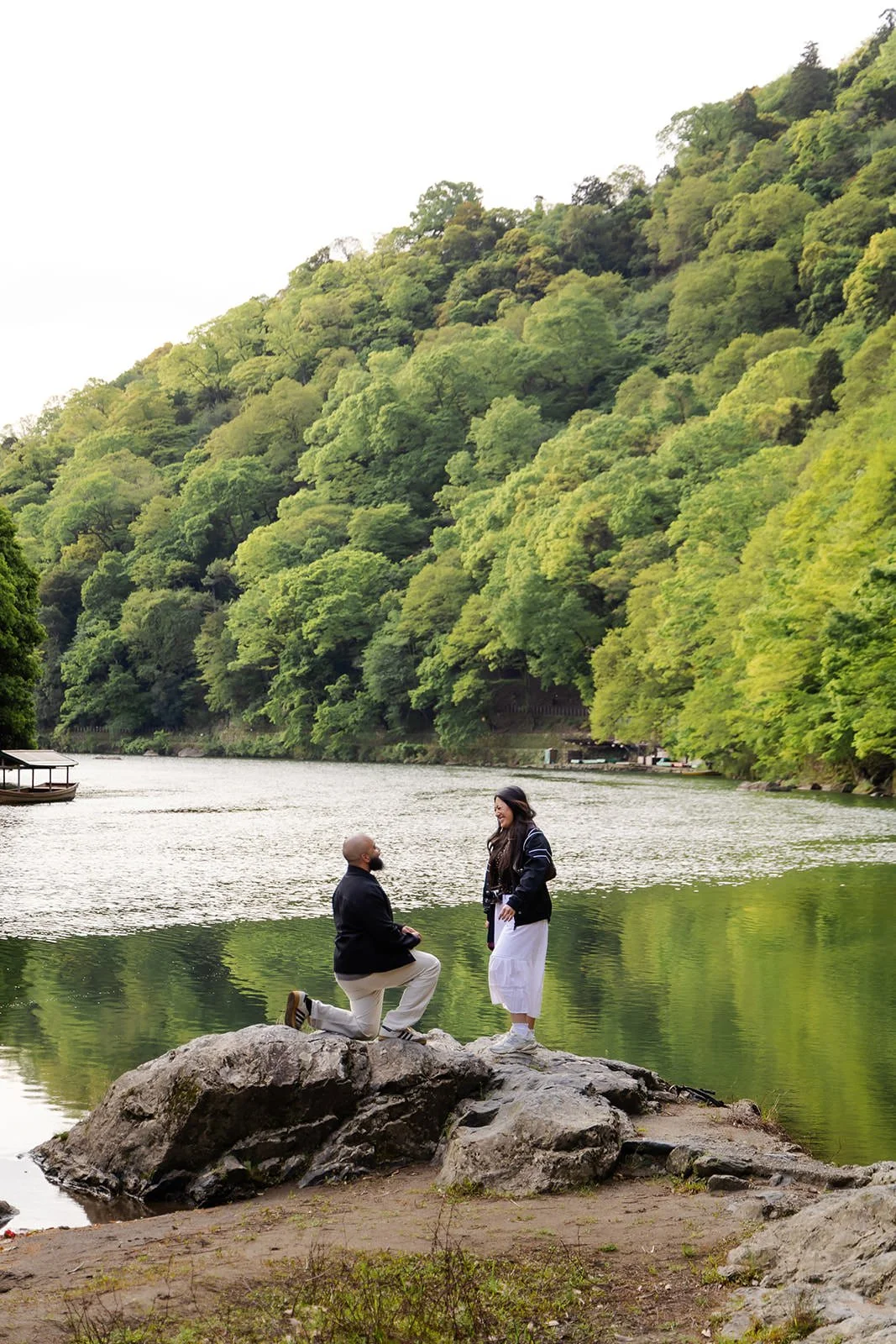 Proposal photoshoot at Katsura River, Kyoto