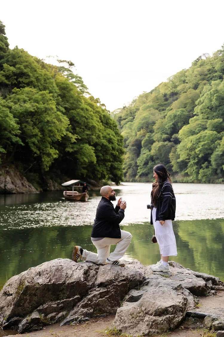Proposal photoshoot along the Katsura River, Kyoto