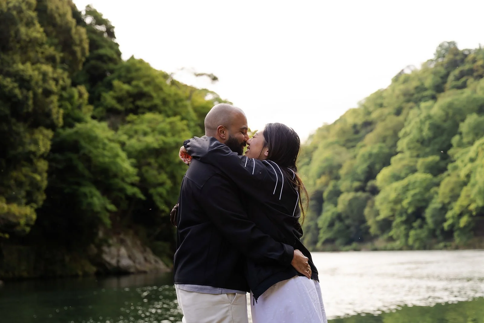 Proposal photoshoot at Katsura River, Kyoto