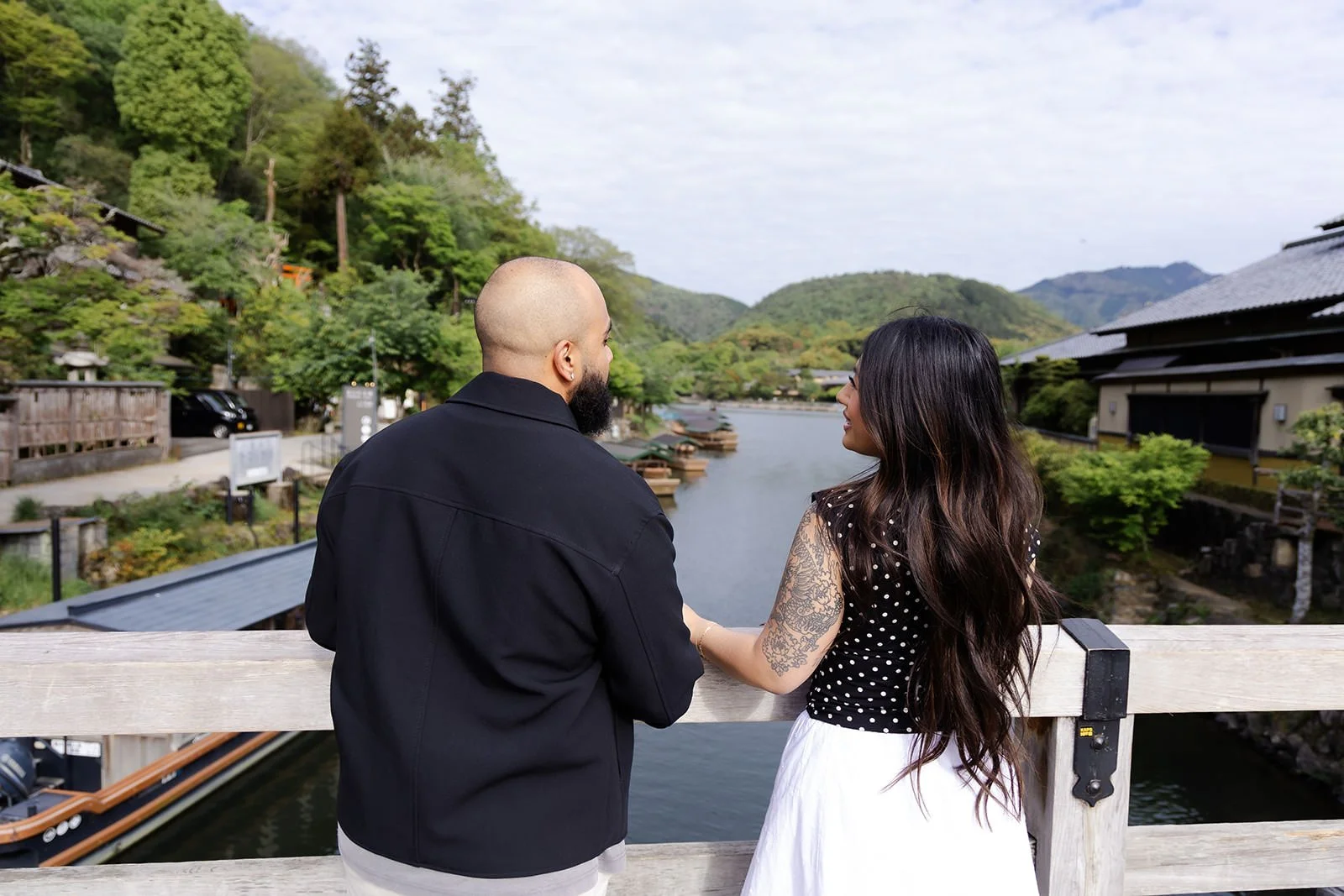 Proposal photoshoot at Katsura River, Kyoto
