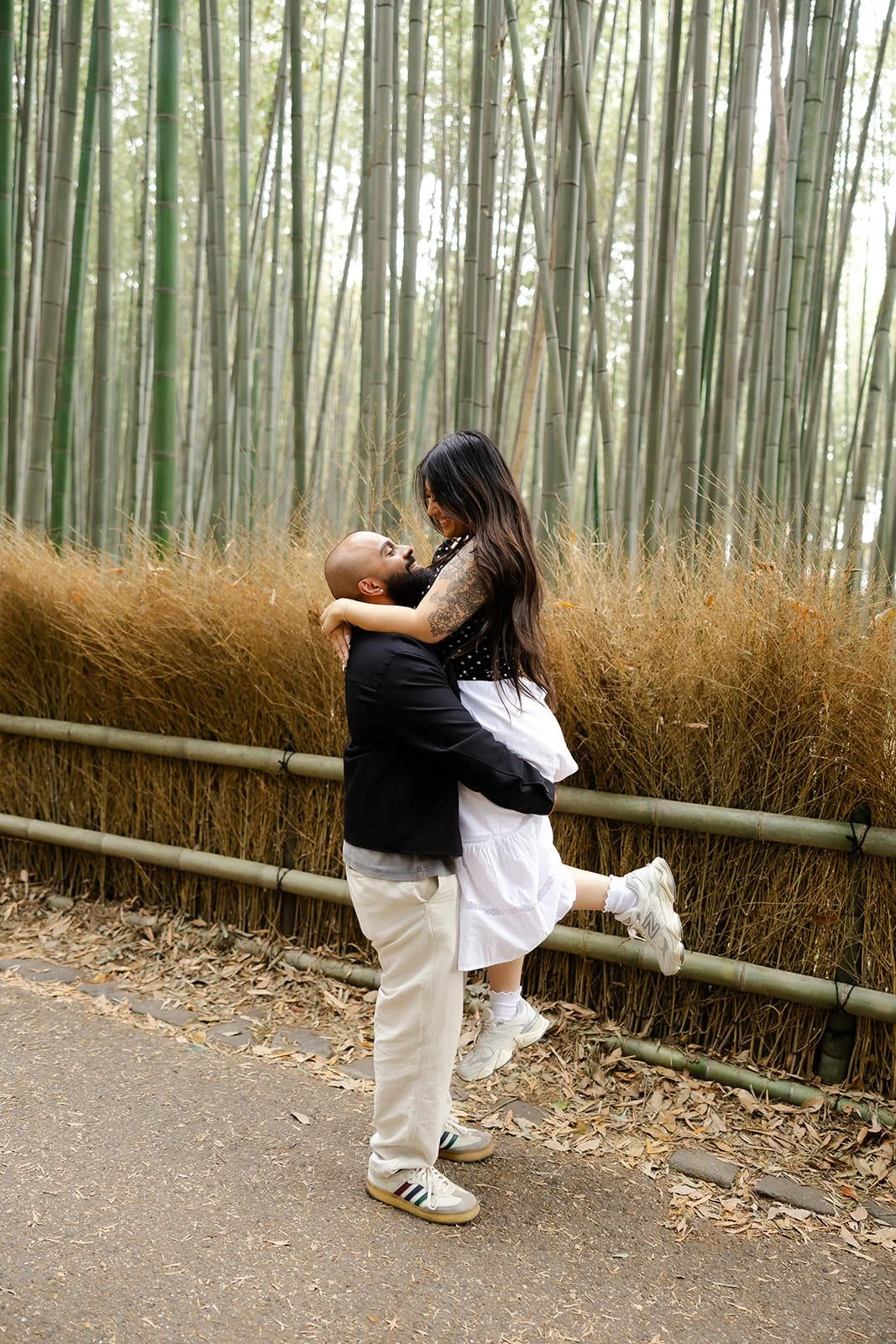 Proposal photoshoot at Katsura River, Kyoto