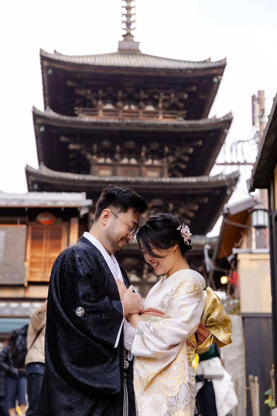 Kimono proposal photoshoot at Maruyama Koen, Kyoto