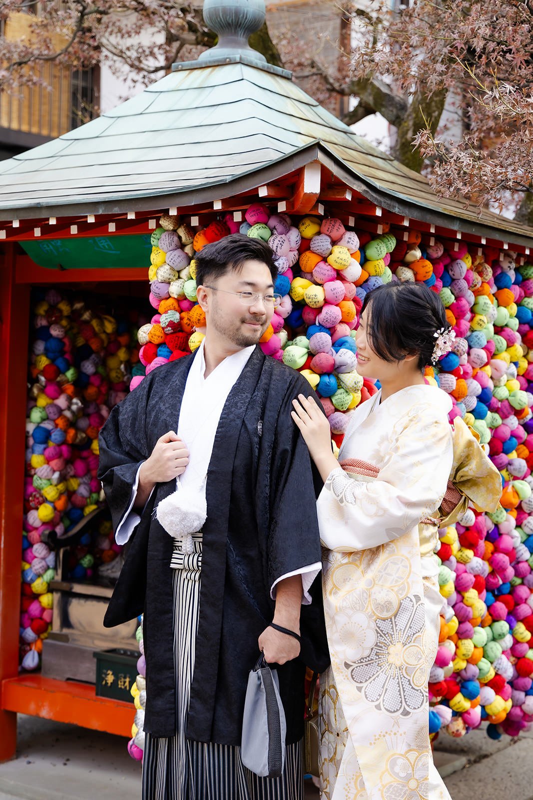 Kimono proposal photoshoot at Maruyama Koen, Kyoto