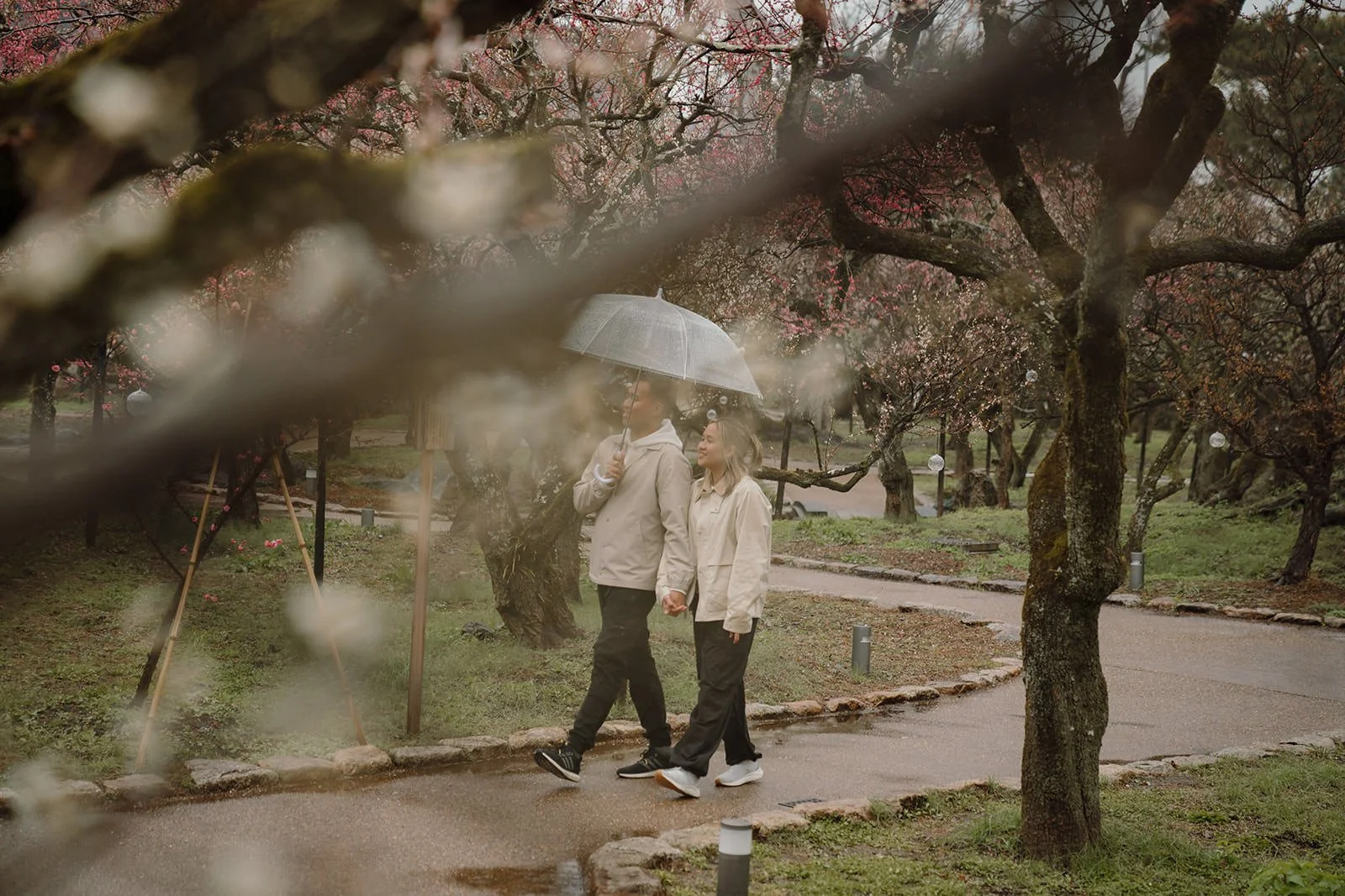 Plum blossom proposal portrait Kyoto winter