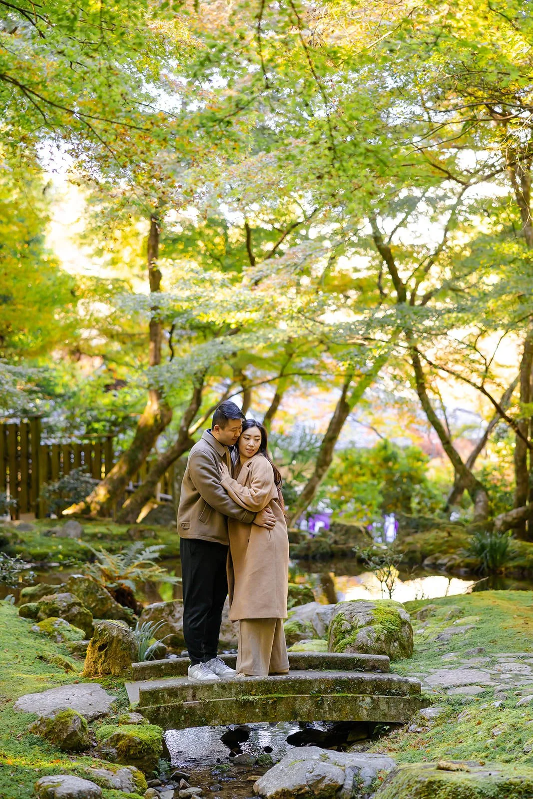 Proposal photoshoot at Daigo-ji at sunset, Kyoto