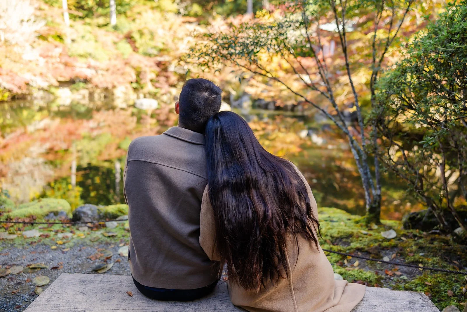 Proposal photoshoot at Daigo-ji at sunset, Kyoto
