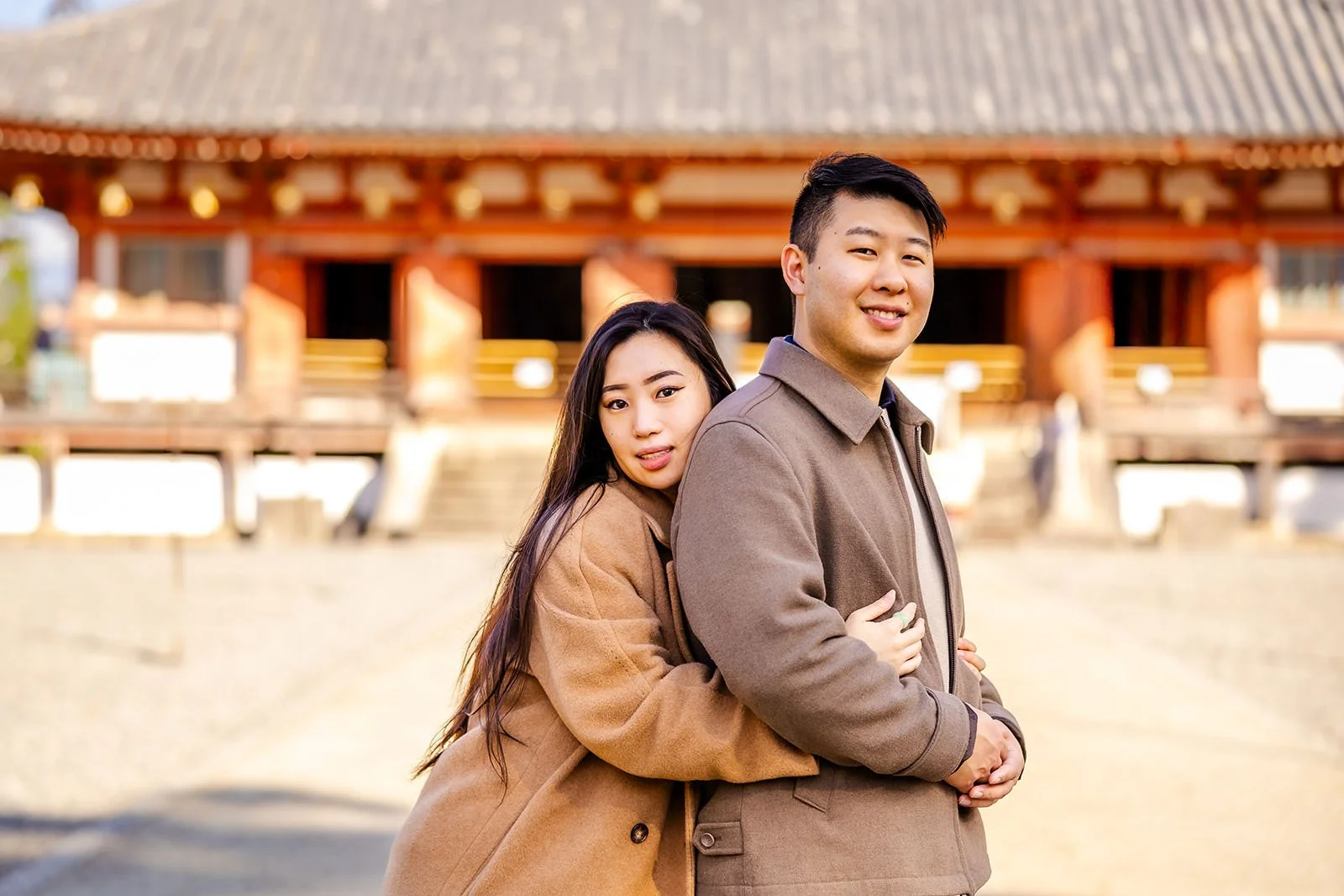 Proposal photoshoot at Daigo-ji at sunset, Kyoto