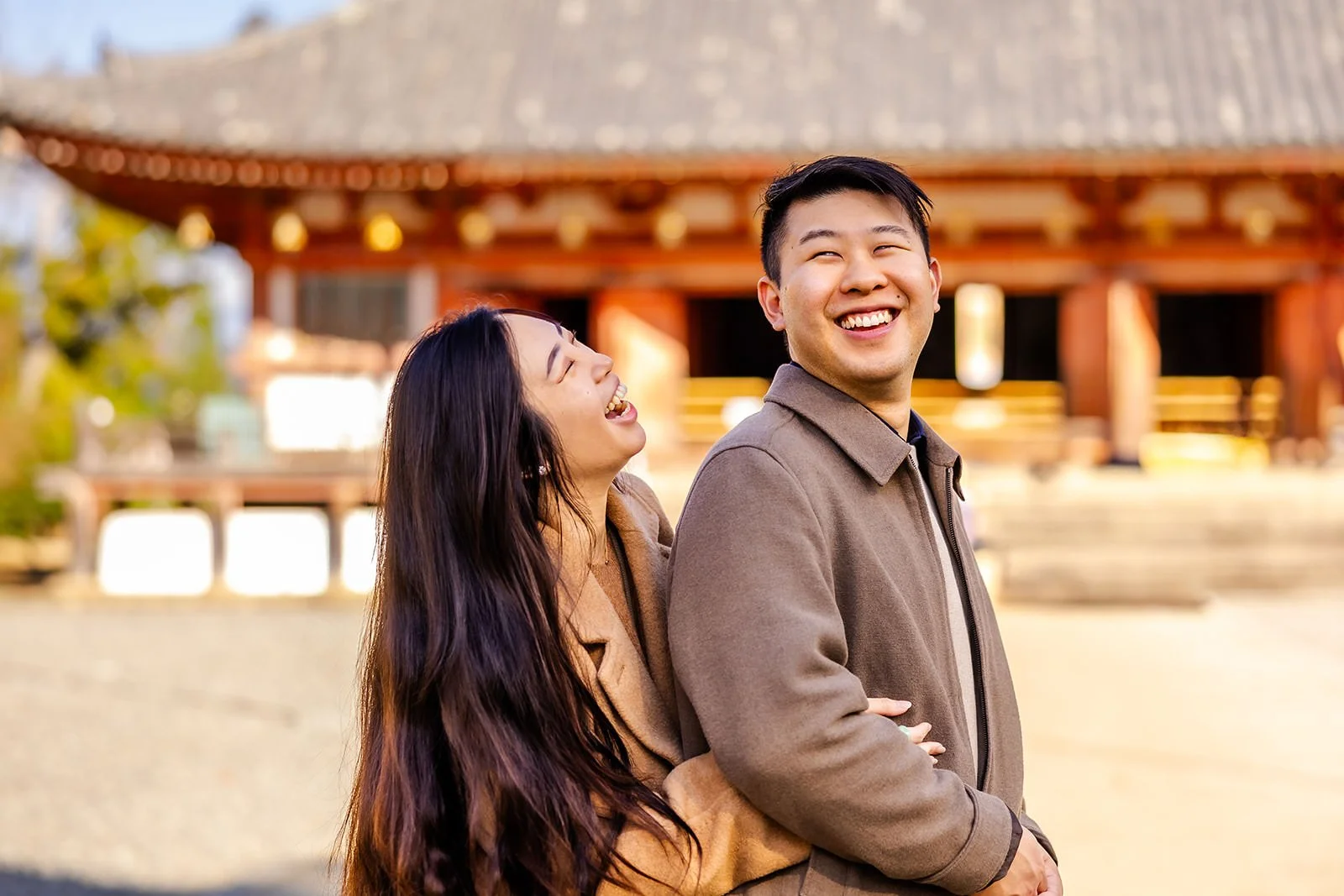 Proposal photoshoot at Daigo-ji at sunset, Kyoto