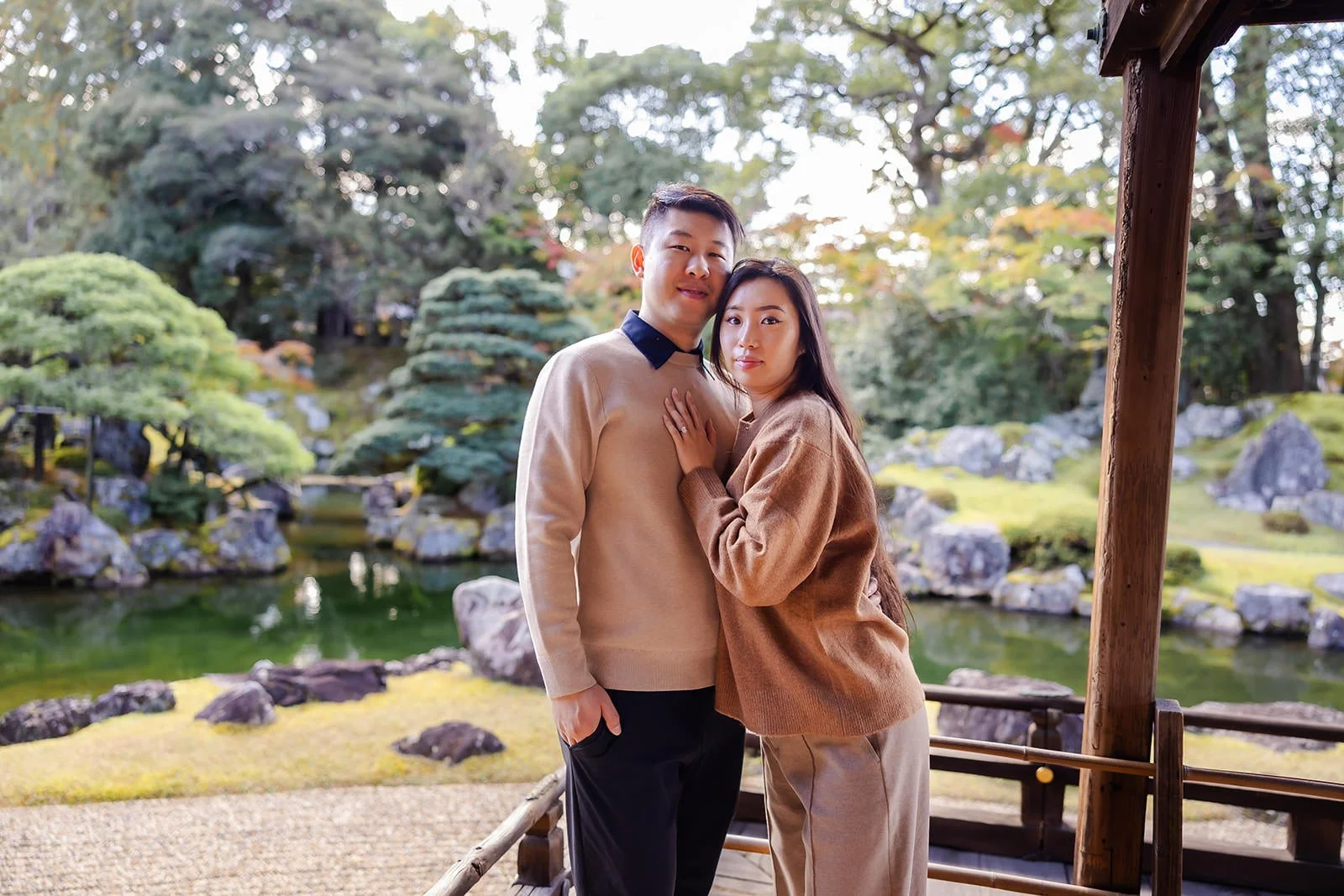 Proposal photoshoot at Daigo-ji at sunset, Kyoto