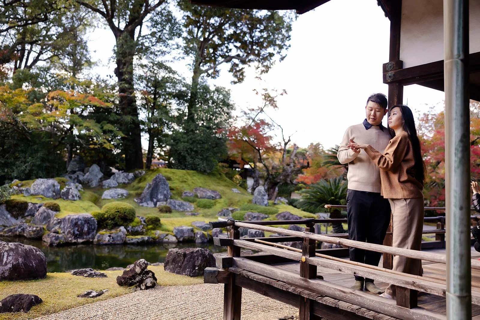 Proposal photoshoot at Daigo-ji at sunset, Kyoto