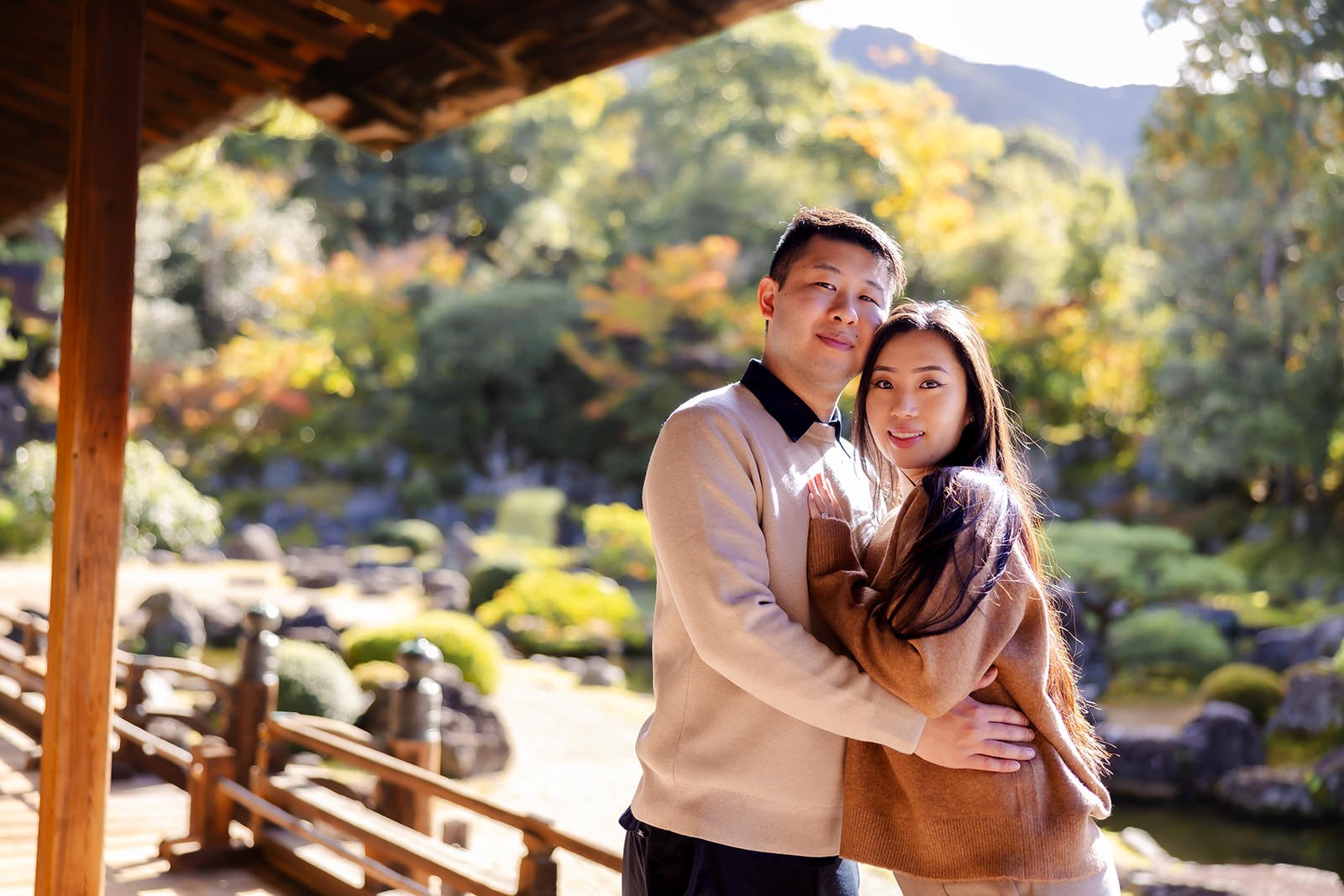 Proposal photoshoot at Daigo-ji at sunset, Kyoto