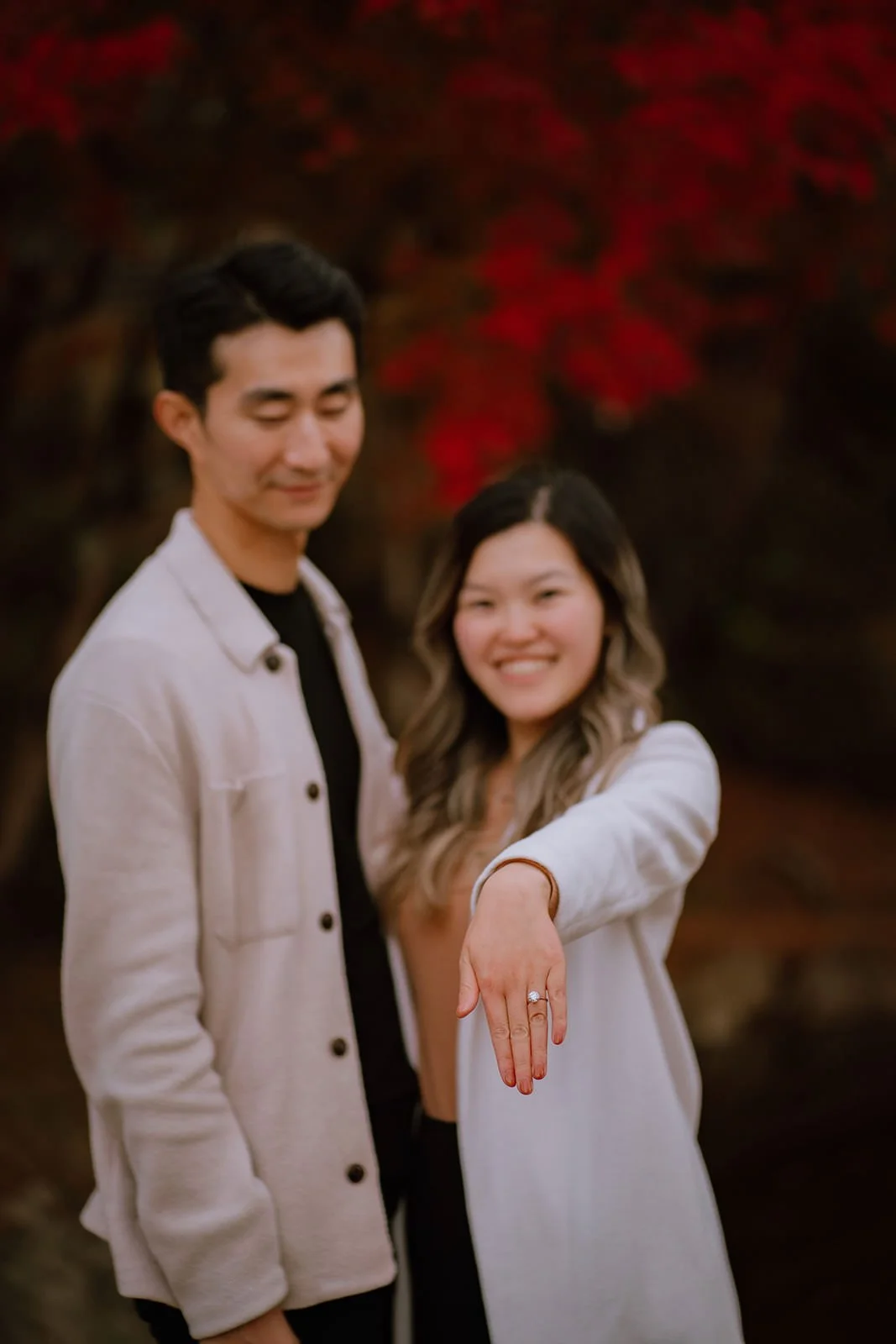 Couple portrait autumn Kyoto Maruyama park proposal