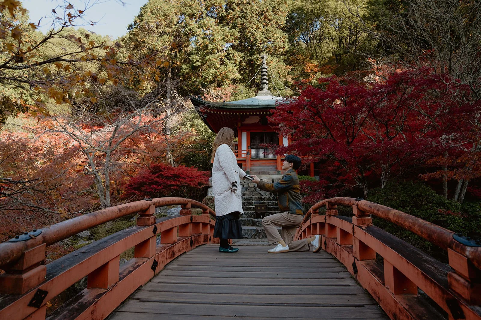 Proposal photoshoot at Daigo-ji temple, Kyoto