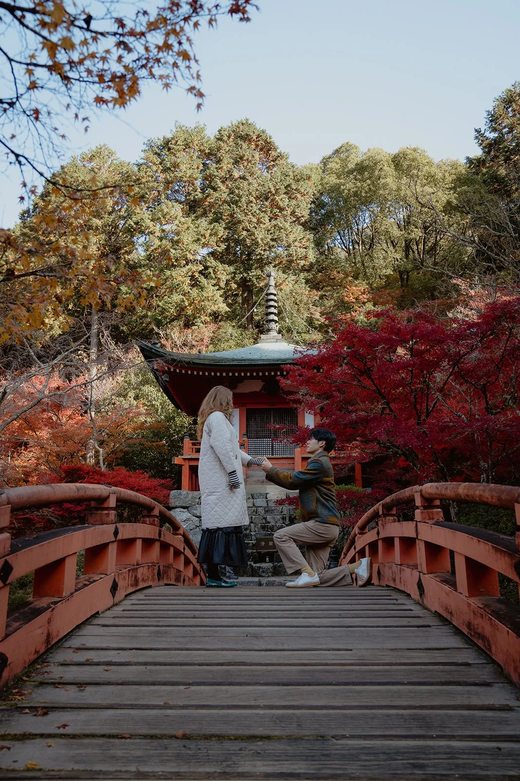 Proposal photoshoot at Daigo-ji temple, Kyoto
