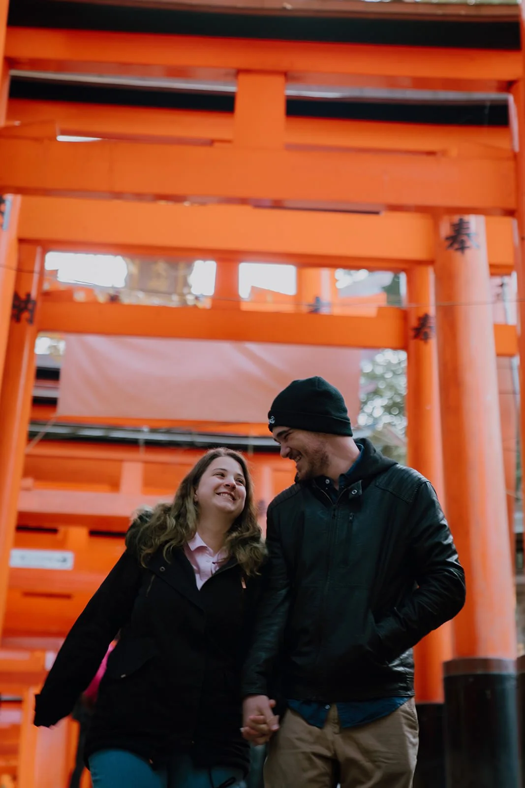 Proposal photoshoot at Fushimi Inari torii gates, Kyoto