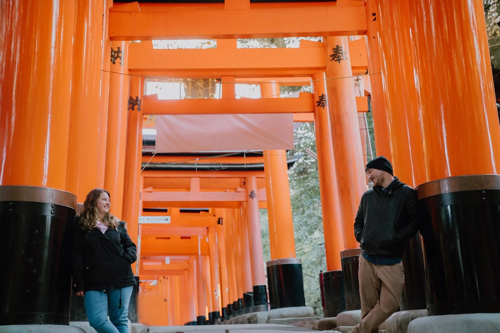 Proposal photoshoot at Fushimi Inari torii gates, Kyoto