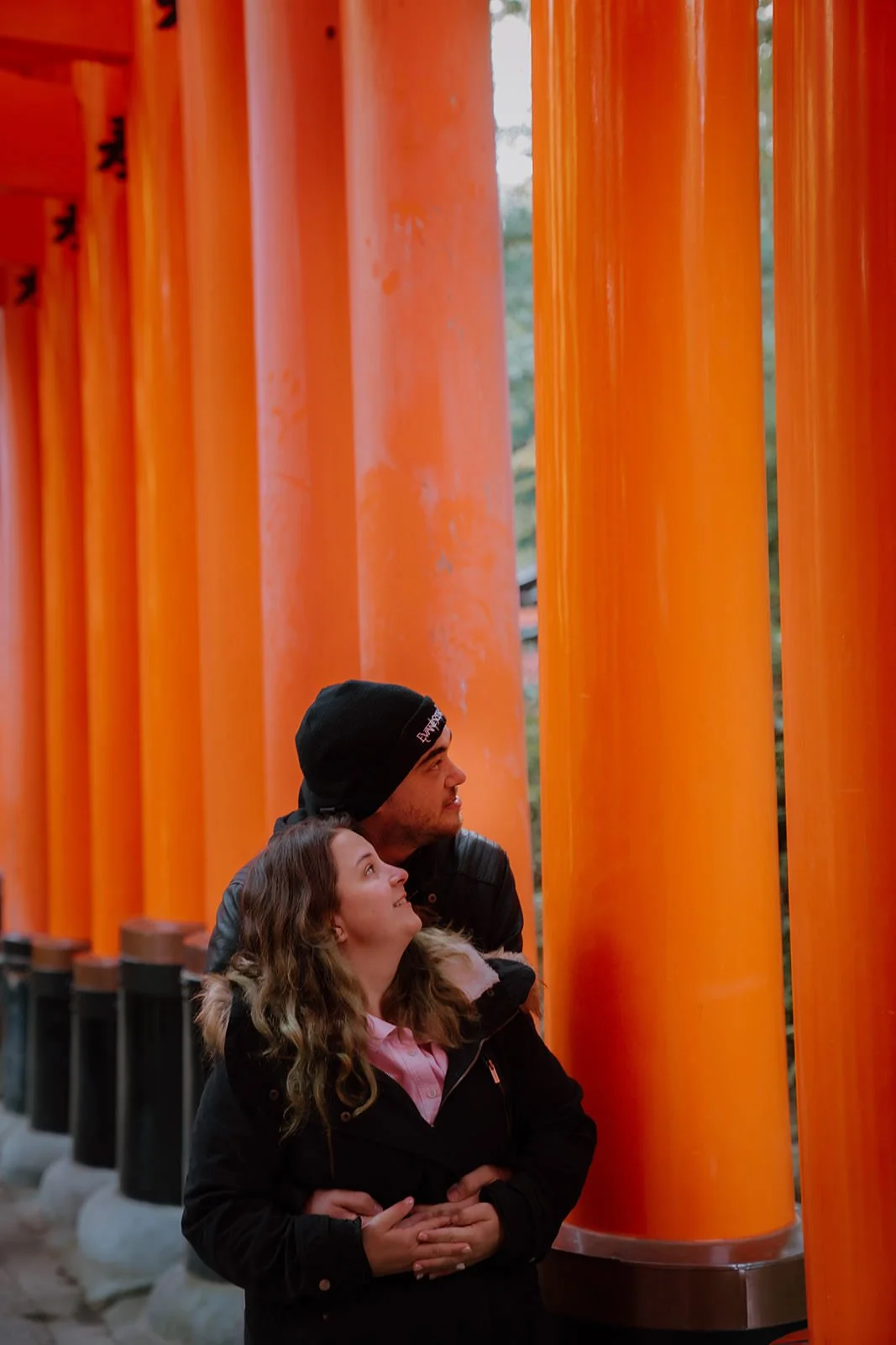 Proposal photoshoot at Fushimi Inari torii gates, Kyoto