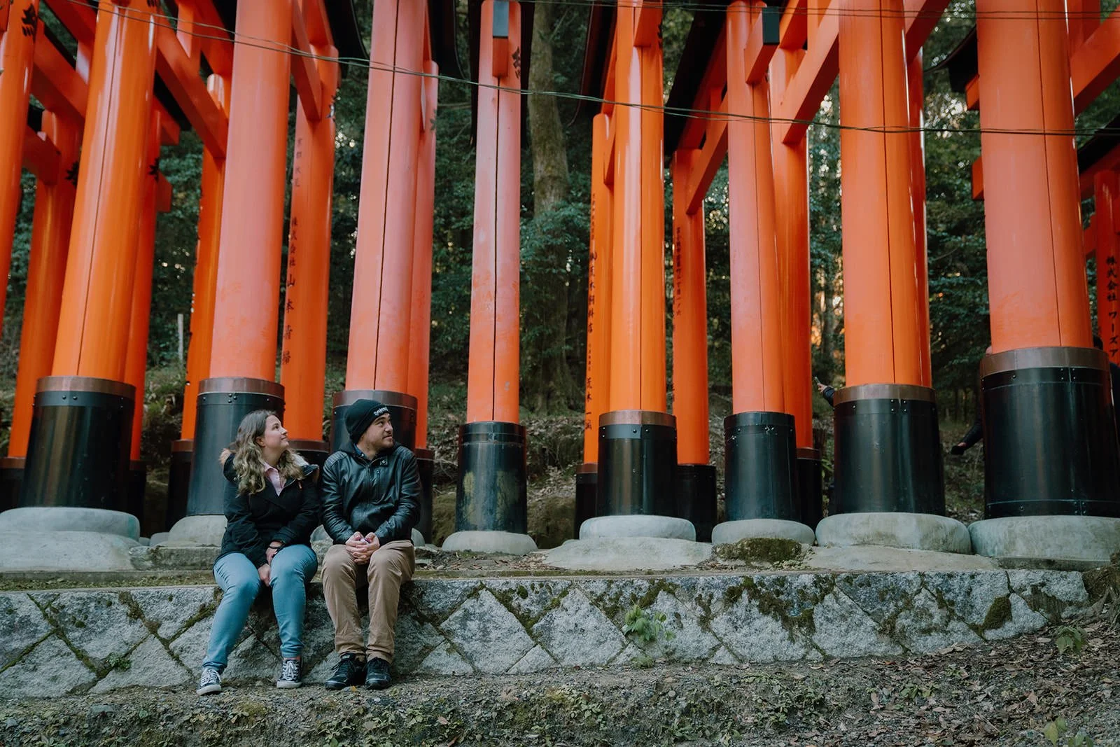Proposal photoshoot at Fushimi Inari torii gates, Kyoto