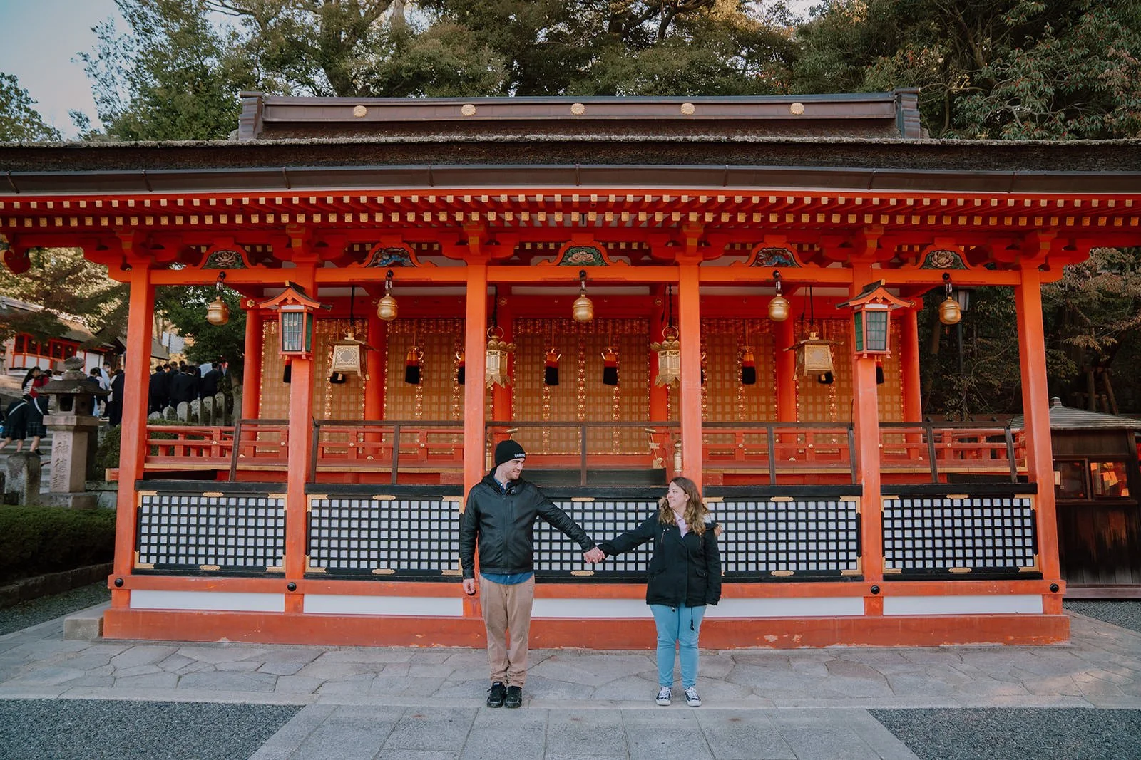 Proposal photoshoot at Fushimi Inari torii gates, Kyoto