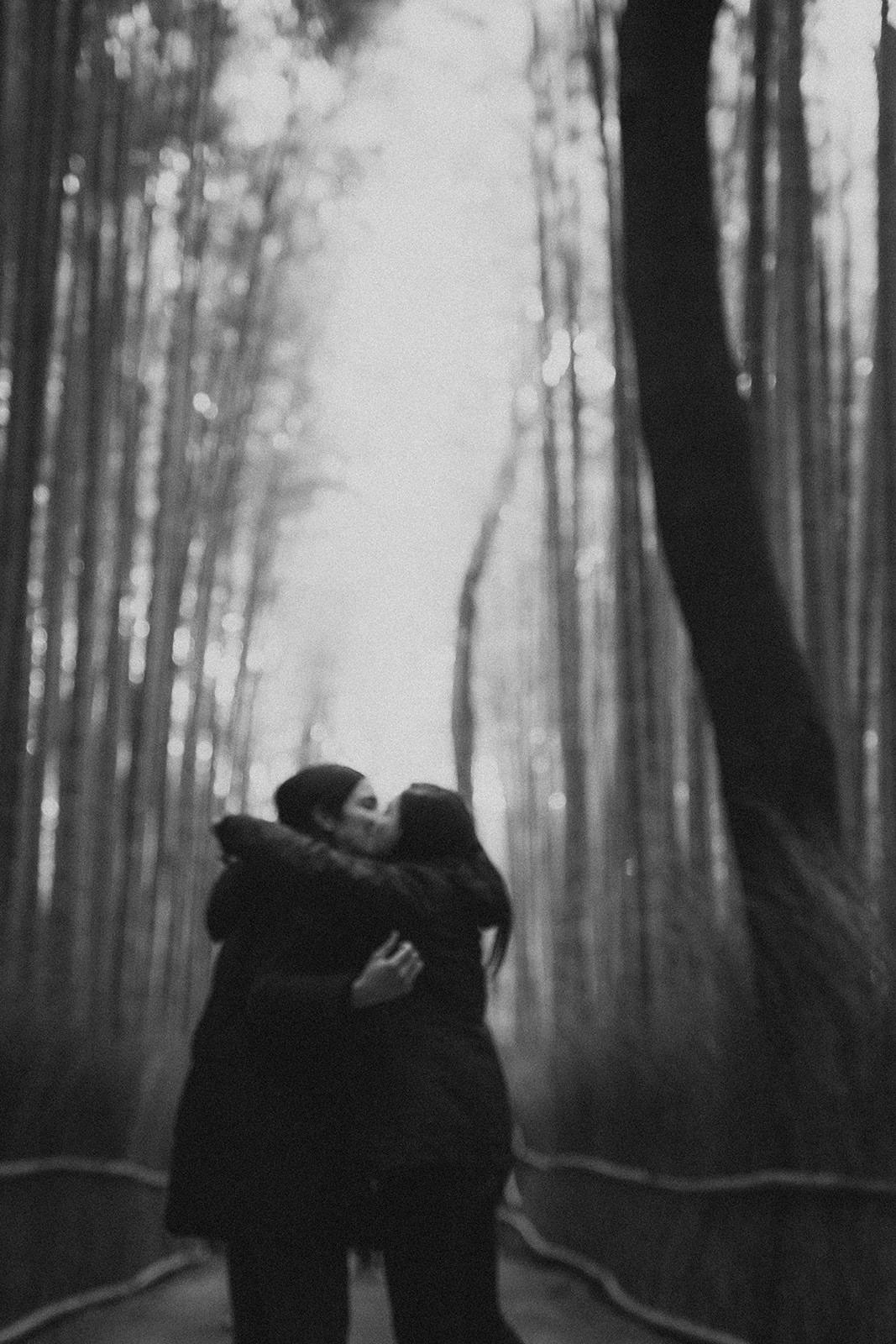 Proposal moment Arashiyama bamboo grove Kyoto