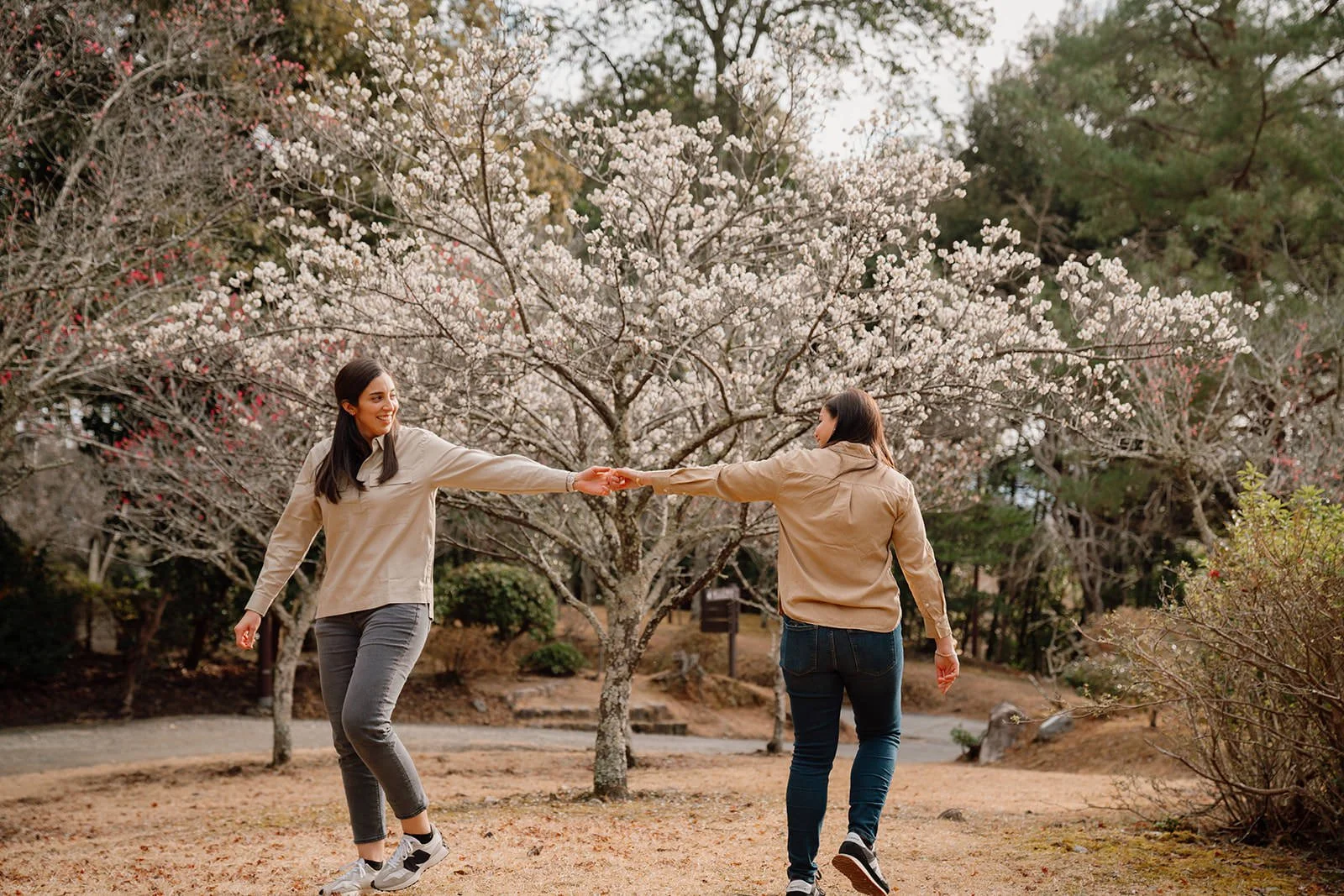 Spring proposal portrait Arashiyama Kyoto bamboo