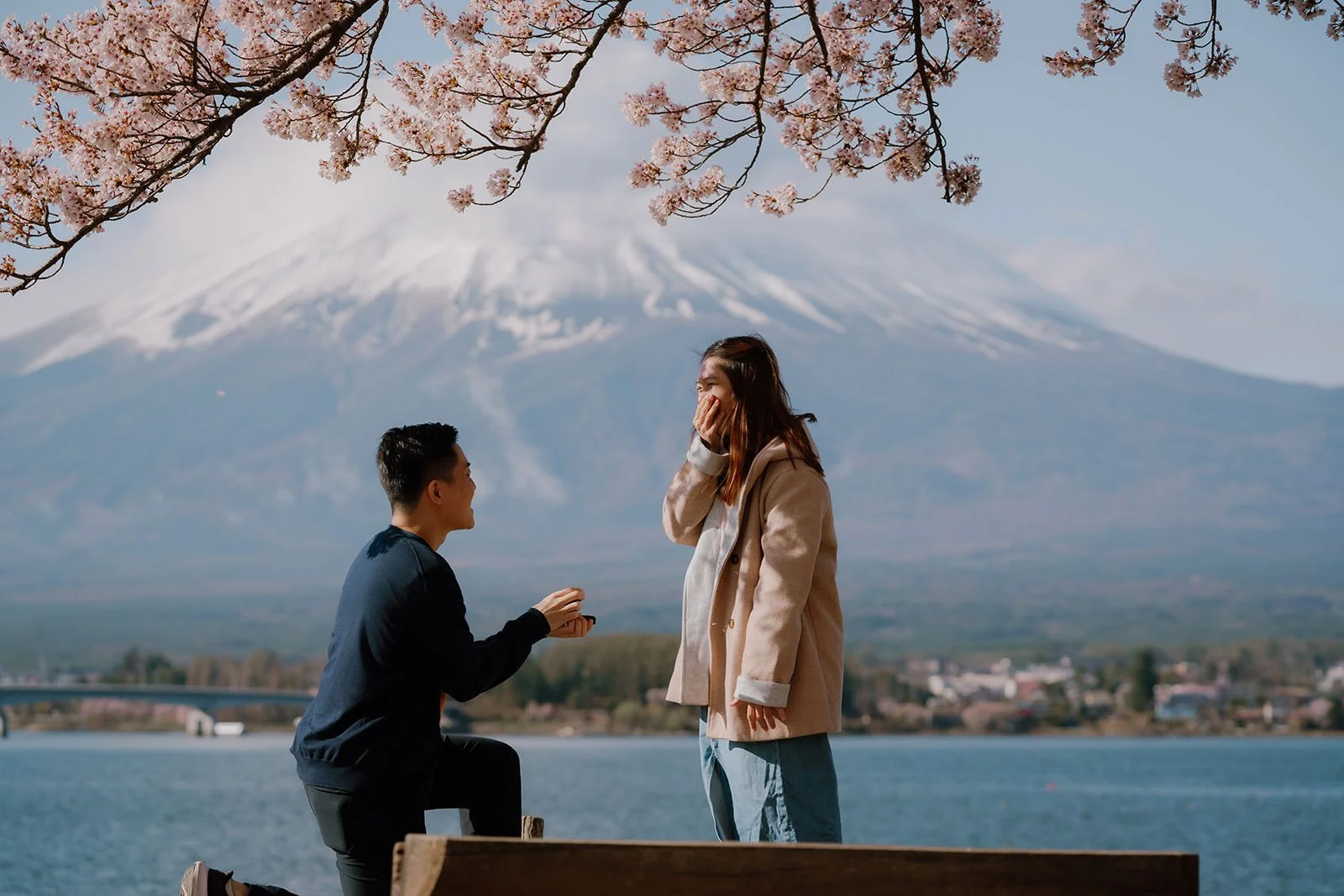 Proposal Cherry Blossoms Fuji Kawaguchiko 7 — Lake Kawaguchiko / Lake Yamanaka, spring afternoon