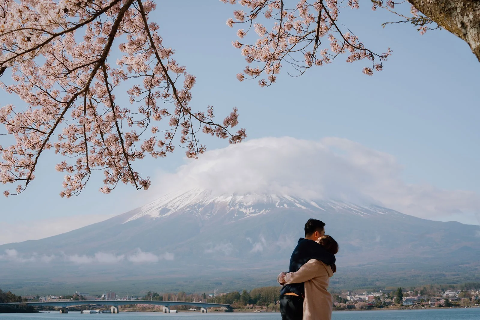 Proposal Cherry Blossoms Fuji Kawaguchiko 11 — Lake Kawaguchiko / Lake Yamanaka, spring afternoon
