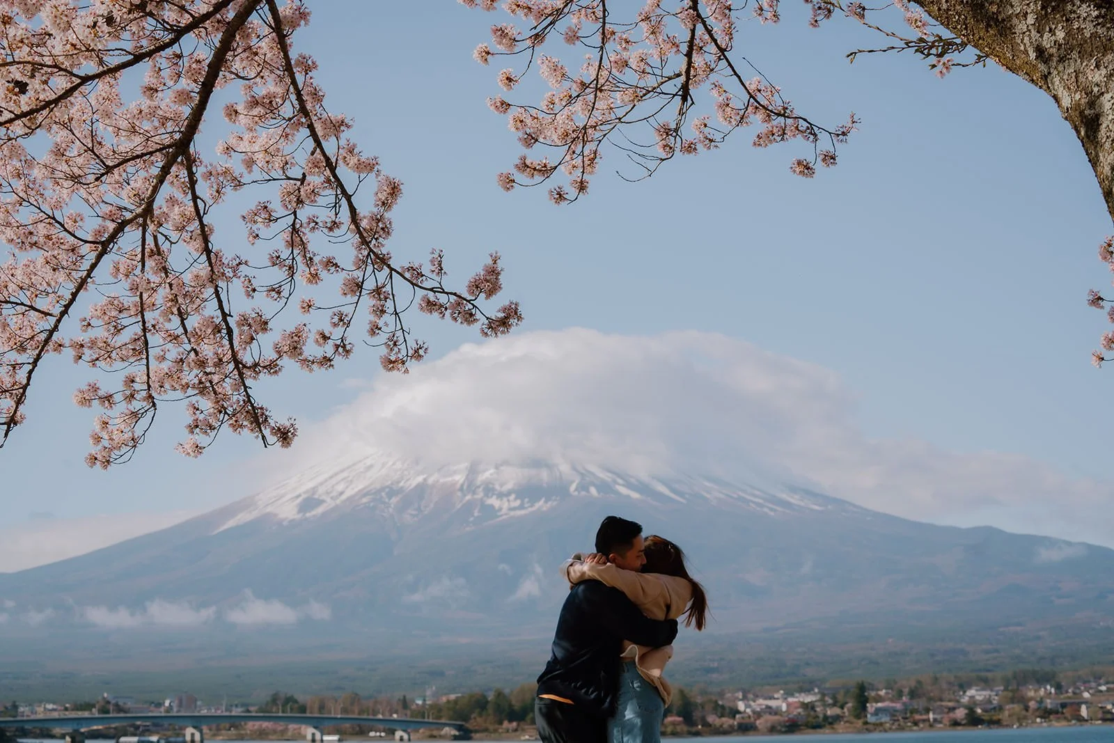 Proposal Cherry Blossoms Fuji Kawaguchiko 13 — Lake Kawaguchiko / Lake Yamanaka, spring afternoon