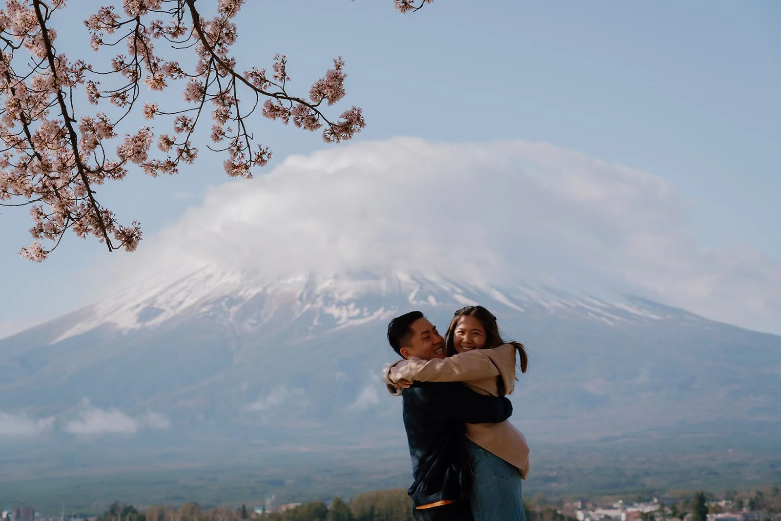 Proposal Cherry Blossoms Fuji Kawaguchiko 14 — Lake Kawaguchiko / Lake Yamanaka, spring afternoon