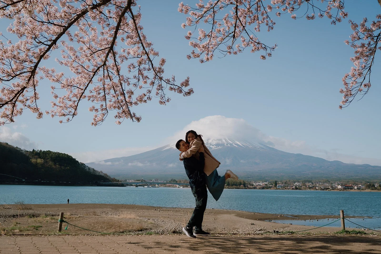 Proposal Cherry Blossoms Fuji Kawaguchiko 15 — Lake Kawaguchiko / Lake Yamanaka, spring afternoon