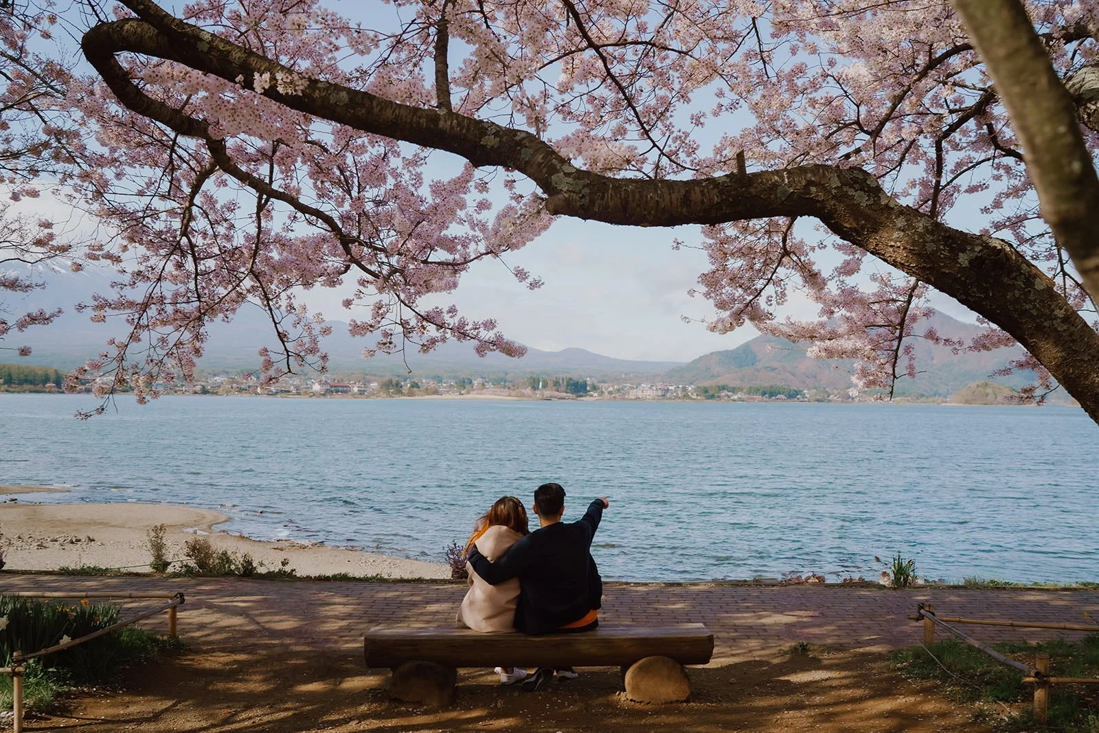 Proposal Cherry Blossoms Fuji Kawaguchiko 17 — Lake Kawaguchiko / Lake Yamanaka, spring afternoon