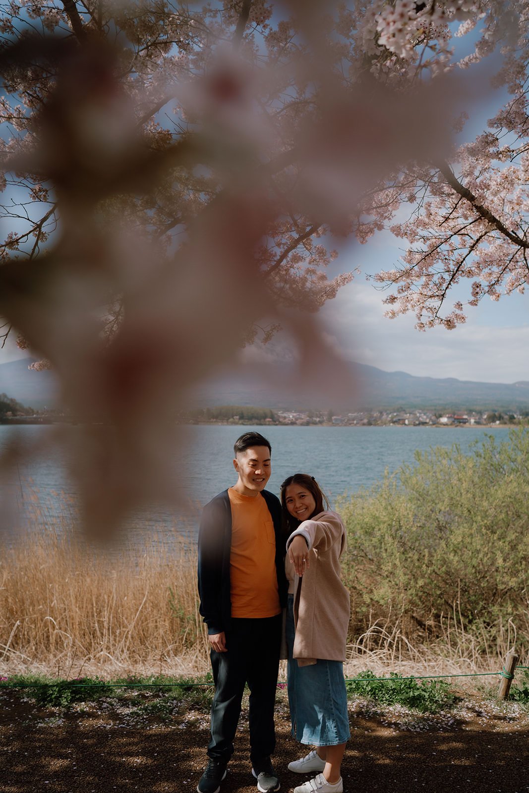 Proposal Cherry Blossoms Fuji Kawaguchiko 28 — Lake Kawaguchiko / Lake Yamanaka, spring afternoon