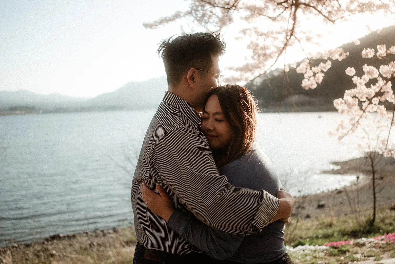 Proposal Fuji Kawaguchiko Sunset Cherry Blossoms 8 — Lake Kawaguchiko / Lake Yamanaka, spring afternoon