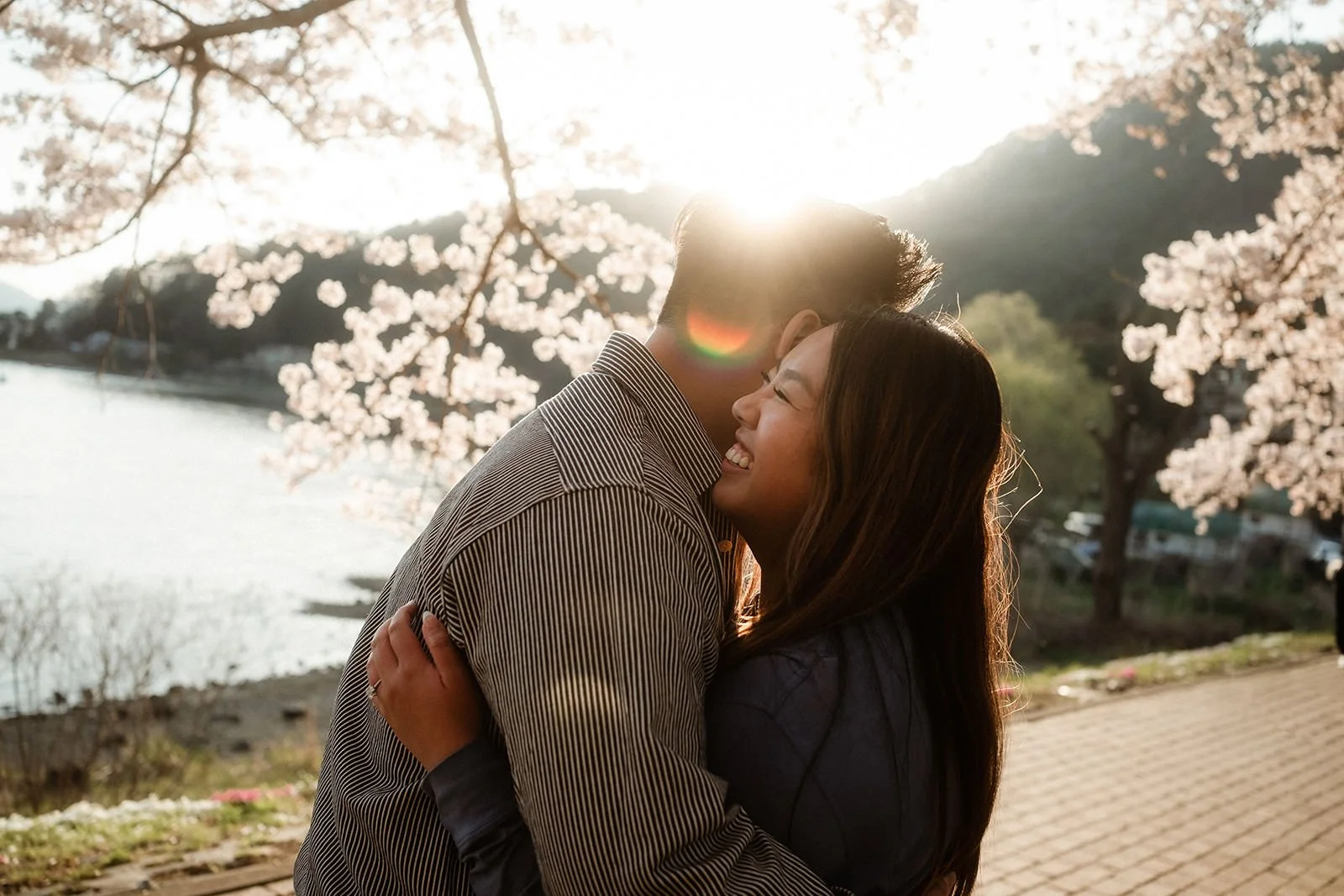 Proposal Fuji Kawaguchiko Sunset Cherry Blossoms 15 — Lake Kawaguchiko / Lake Yamanaka, spring afternoon