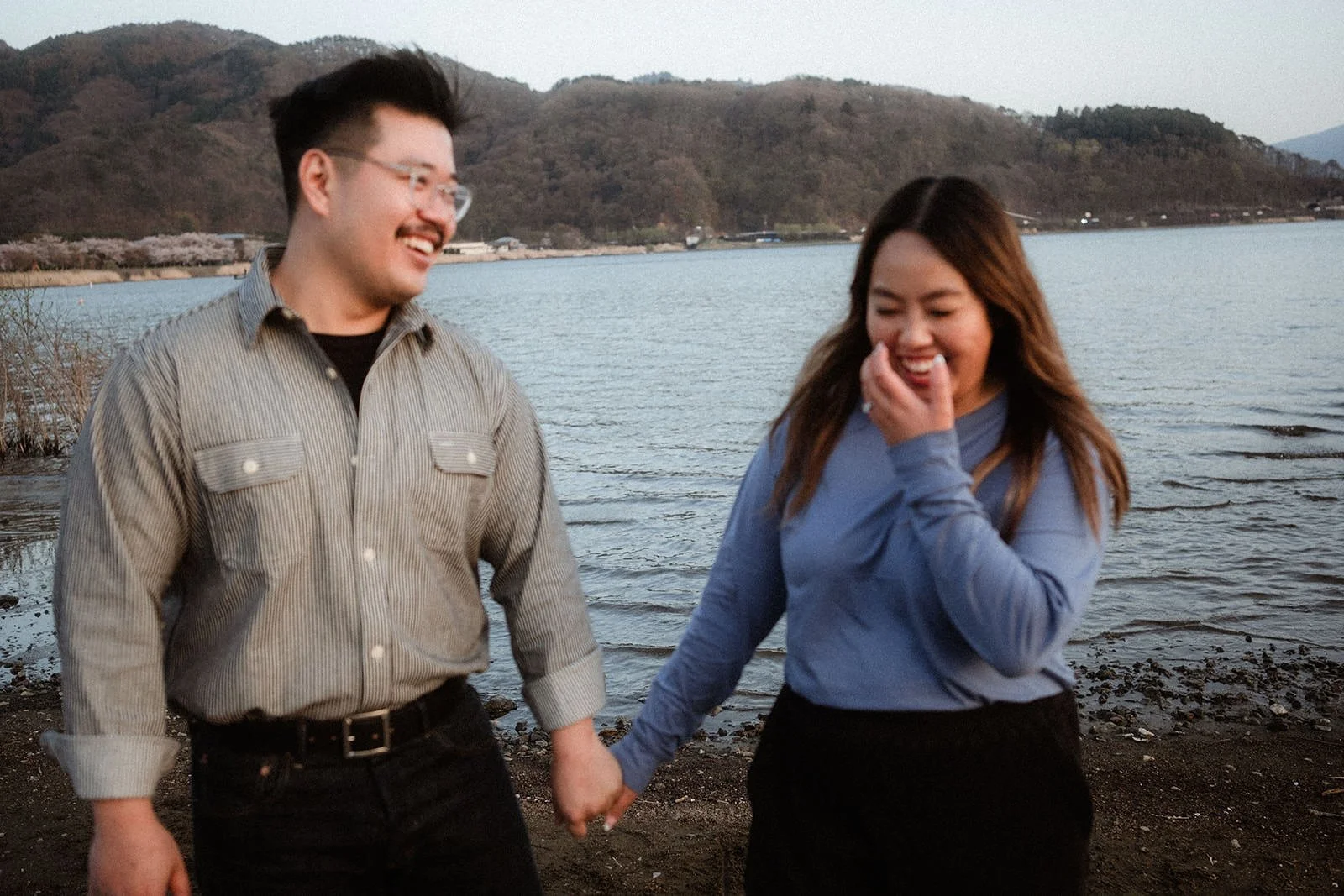 Proposal Fuji Kawaguchiko Sunset Cherry Blossoms 27 — Lake Kawaguchiko / Lake Yamanaka, spring afternoon