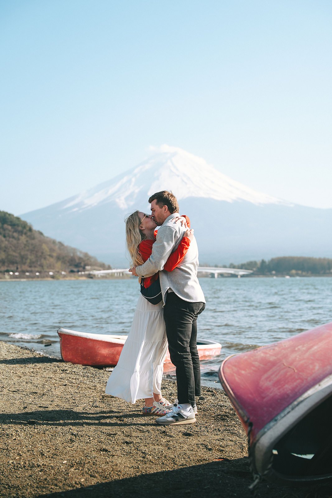 Proposal Kawaguchiko Fuji Cherry Blossoms 3 — Lake Kawaguchiko / Lake Yamanaka, spring afternoon