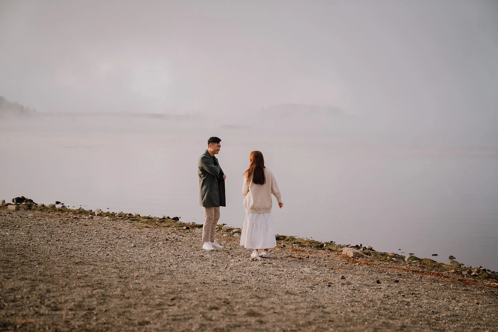 Proposal Kawaguchiko Fuji Lake Haze 3 — Lake Kawaguchiko / Lake Yamanaka, autumn morning
