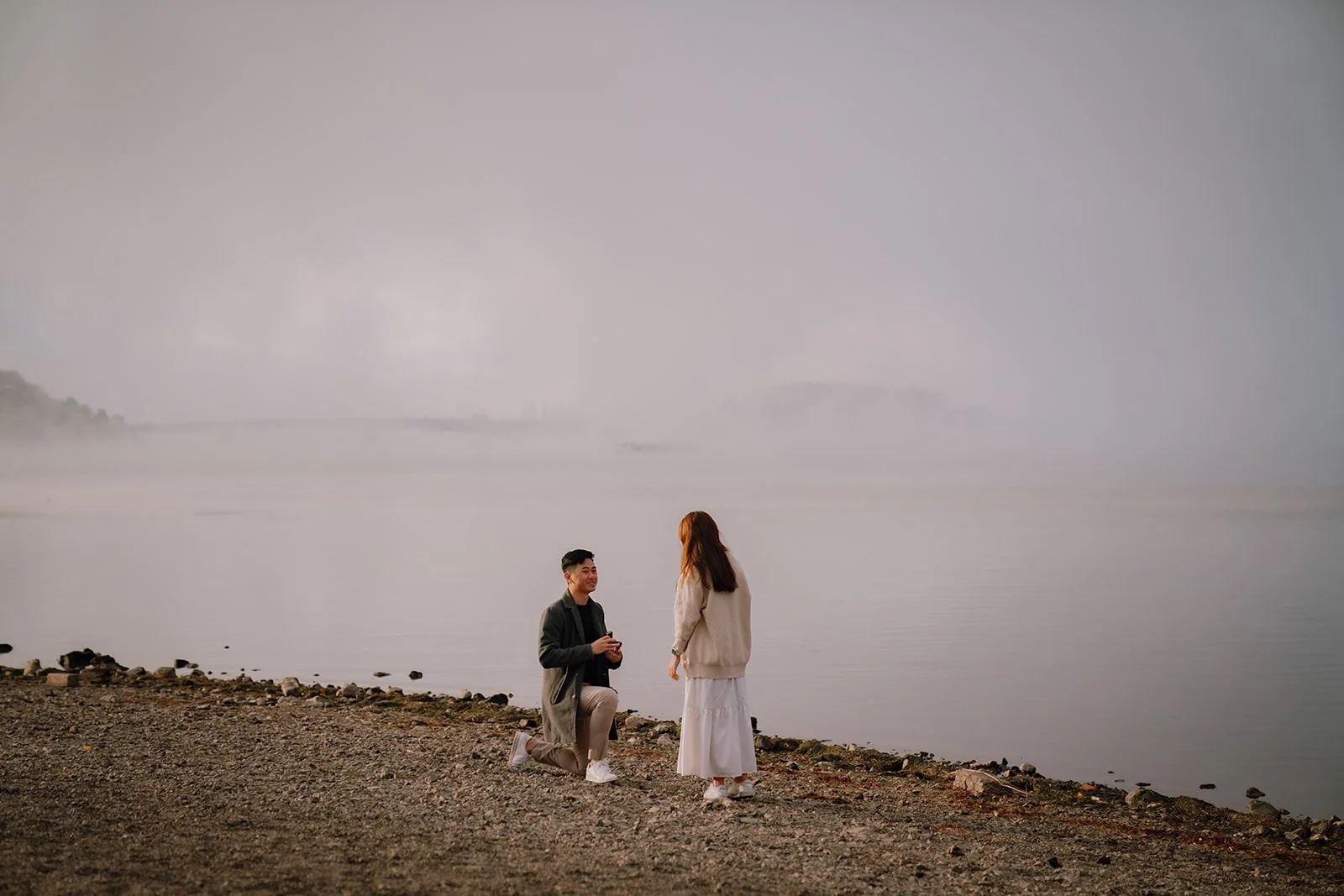 Proposal Kawaguchiko Fuji Lake Haze 5 — Lake Kawaguchiko / Lake Yamanaka, autumn morning