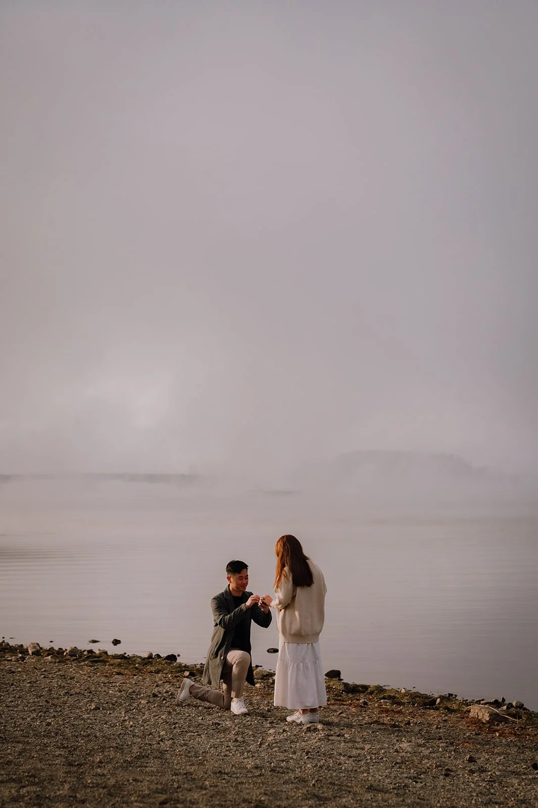 Proposal Kawaguchiko Fuji Lake Haze 6 — Lake Kawaguchiko / Lake Yamanaka, autumn morning