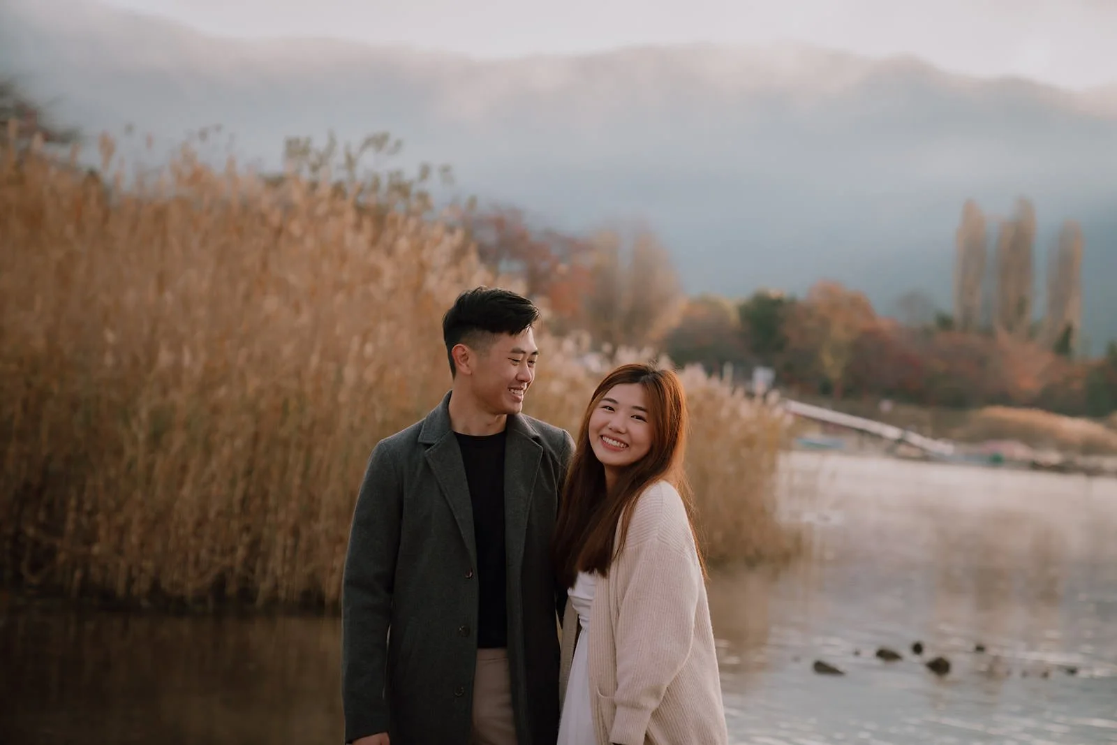 Proposal Kawaguchiko Fuji Lake Haze 12 — Lake Kawaguchiko / Lake Yamanaka, autumn morning
