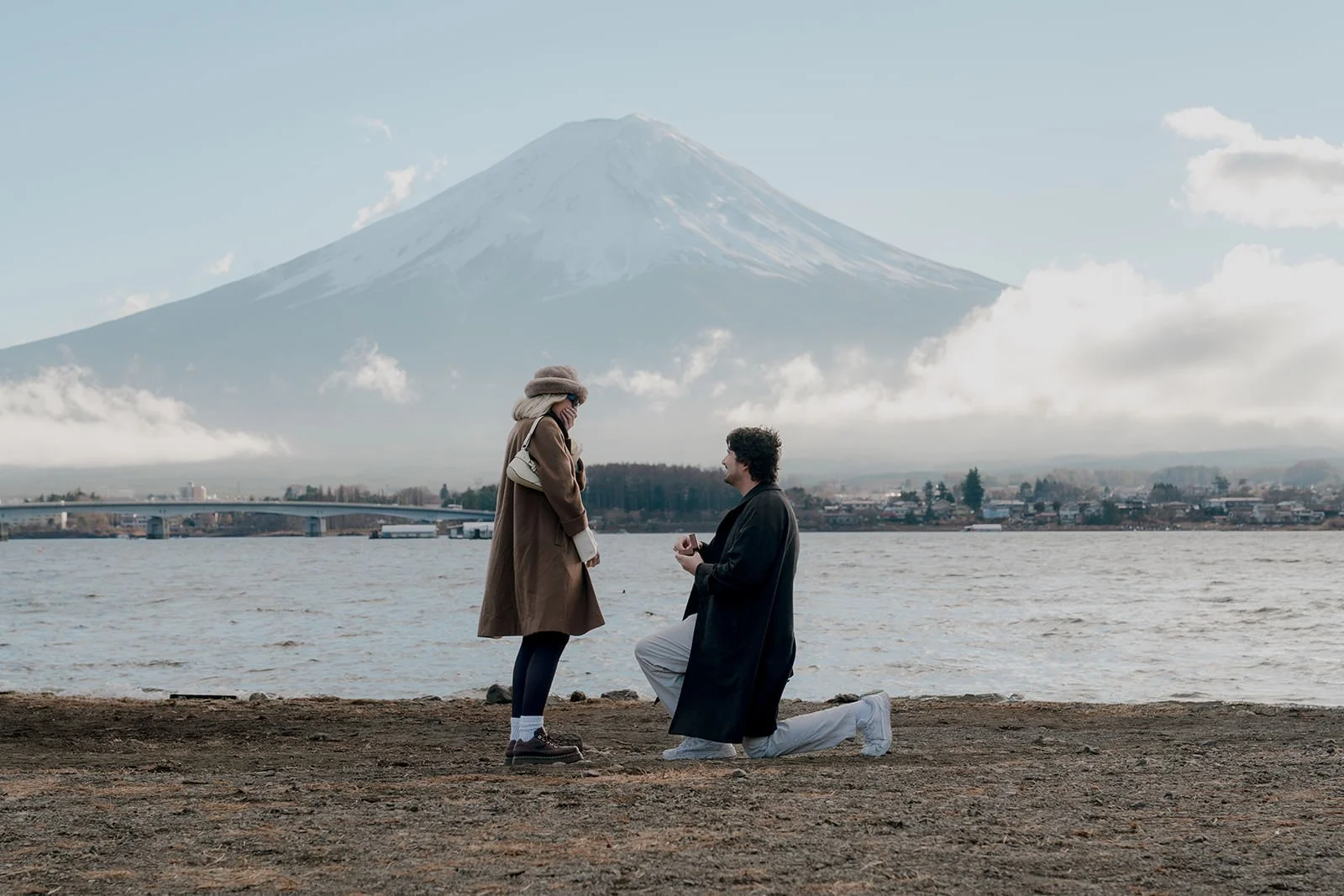Proposal Kawaguchiko Fuji Winter Clouds 2 — Lake Kawaguchiko / Lake Yamanaka, winter afternoon