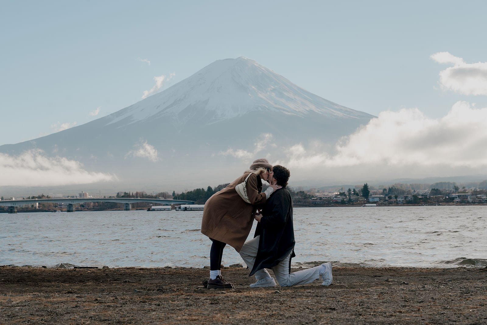 Proposal Kawaguchiko Fuji Winter Clouds 3 — Lake Kawaguchiko / Lake Yamanaka, winter afternoon