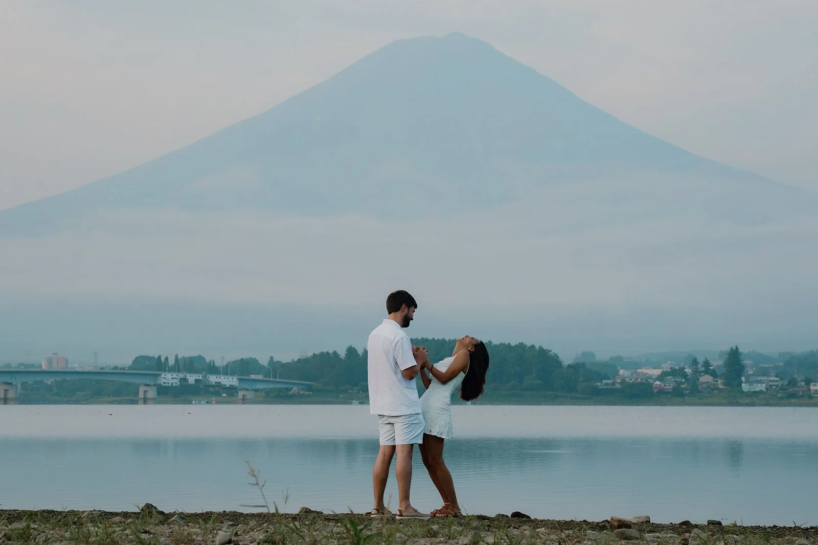 Summer Proposal Kawaguchiko Fuji 3 — Lake Kawaguchiko / Lake Yamanaka, summer morning