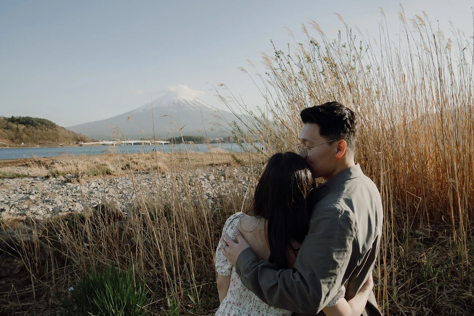 Sunset Cherry Blossom Proposal Kawaguchiko Fuji 12 — Lake Kawaguchiko / Lake Yamanaka, autumn morning