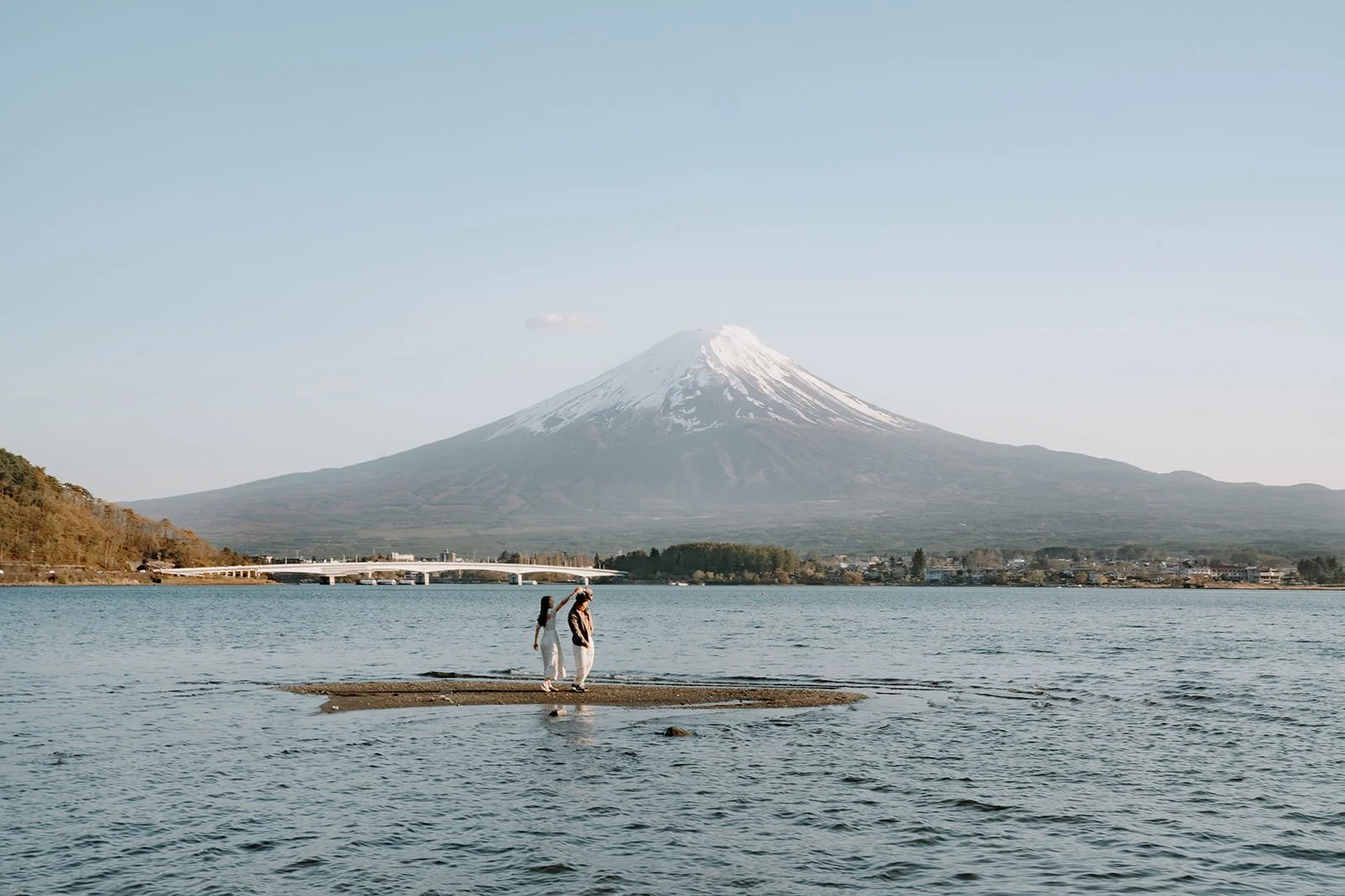 Sunset Cherry Blossom Proposal Kawaguchiko Fuji 19 — Lake Kawaguchiko / Lake Yamanaka, autumn morning