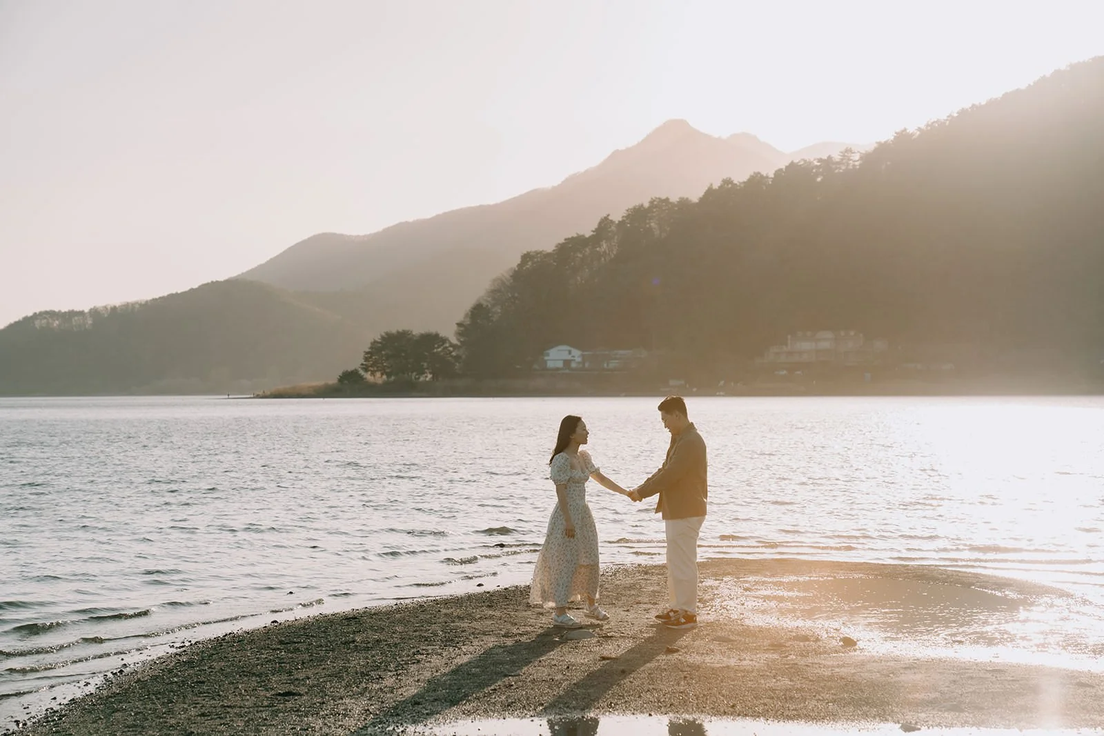 Sunset Cherry Blossom Proposal Kawaguchiko Fuji 20 — Lake Kawaguchiko / Lake Yamanaka, autumn morning