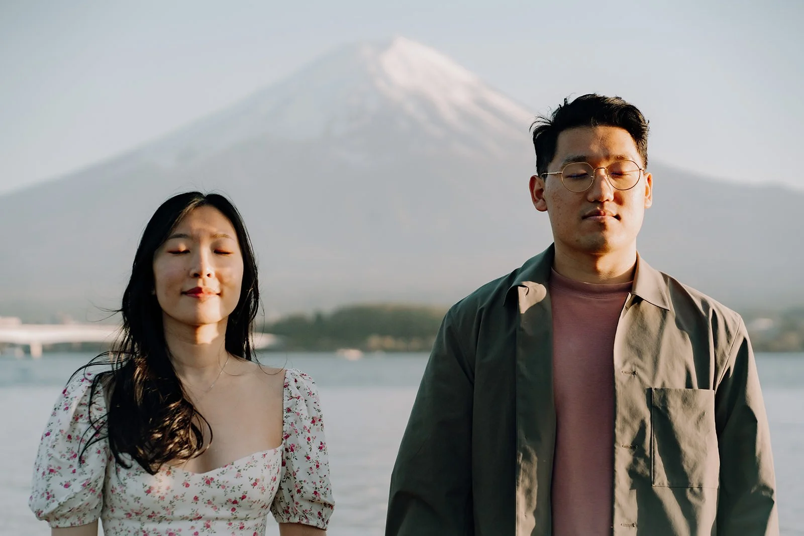 Sunset Cherry Blossom Proposal Kawaguchiko Fuji 22 — Lake Kawaguchiko / Lake Yamanaka, autumn morning