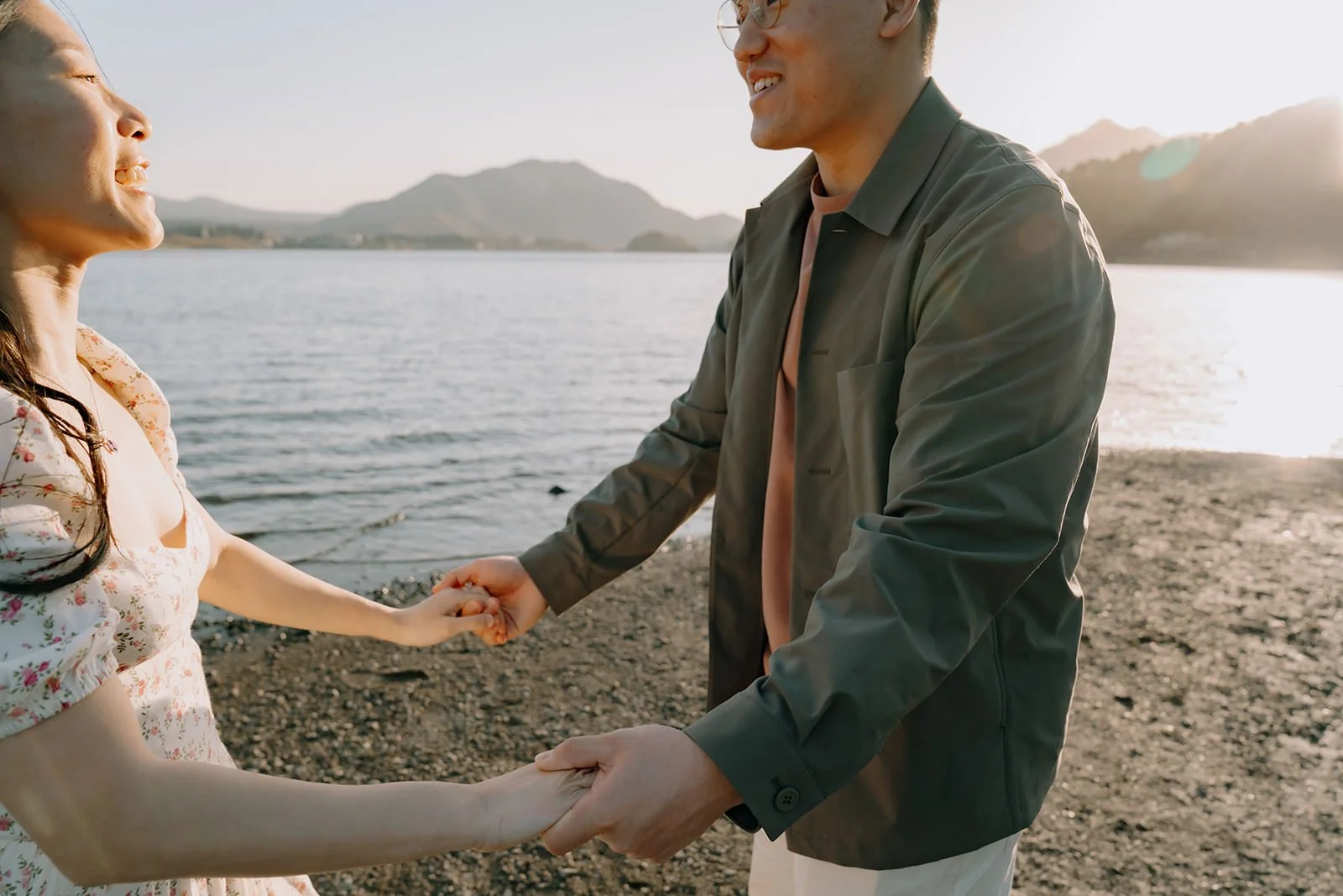 Sunset Cherry Blossom Proposal Kawaguchiko Fuji 24 — Lake Kawaguchiko / Lake Yamanaka, autumn morning