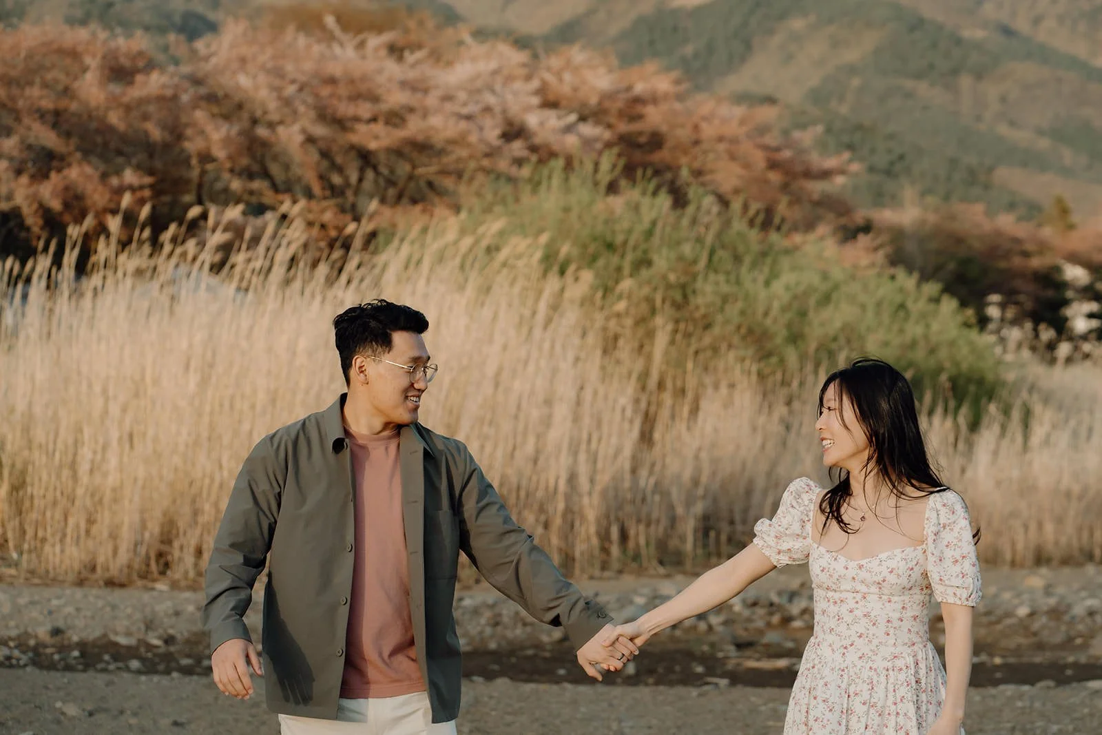 Sunset Cherry Blossom Proposal Kawaguchiko Fuji 29 — Lake Kawaguchiko / Lake Yamanaka, autumn morning