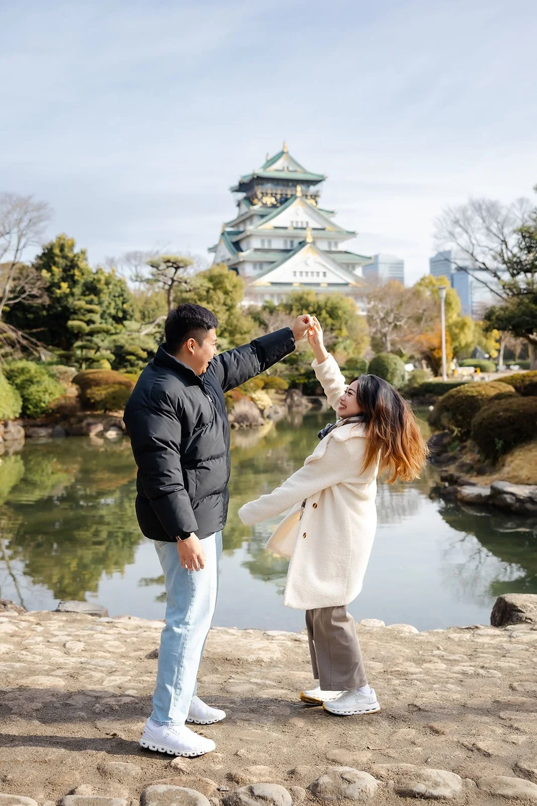 Plum blossom proposal photoshoot at Osaka Castle 12 of 29